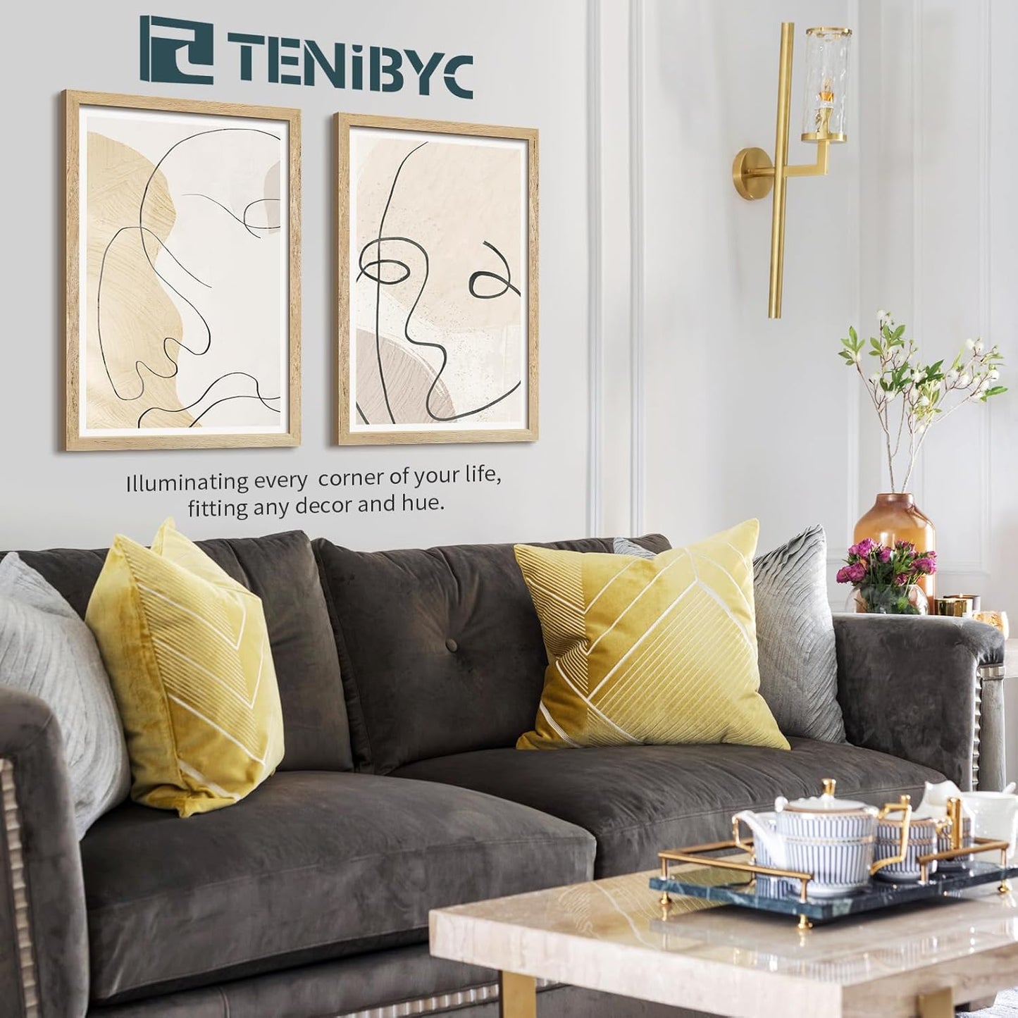 16x24 Poster Frame Set - 4 Pack, Natural Solid Wood Picture Frame, Elegant Wood Grain, Wall Gallery Photo Frame