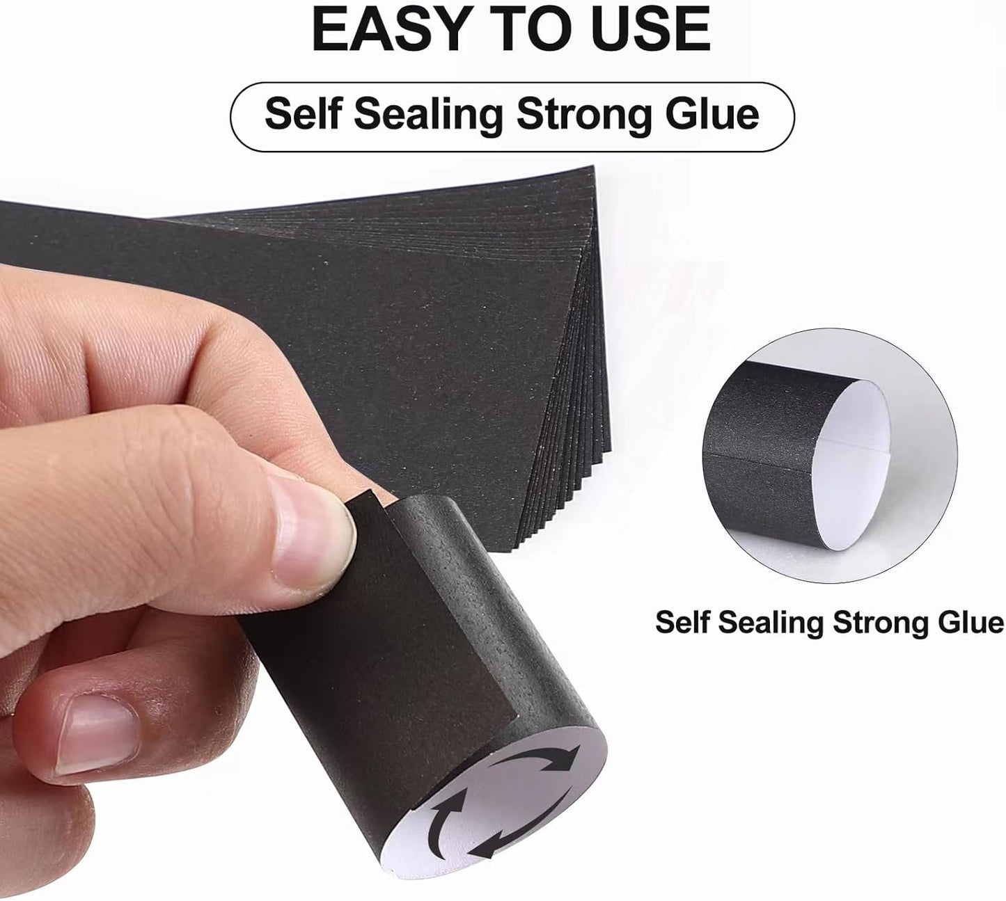 Germiwipe Napkin Bands,Paper Napkin Rings Self Adhesive,Silverware Wraps Bands (Black - 500pcs)