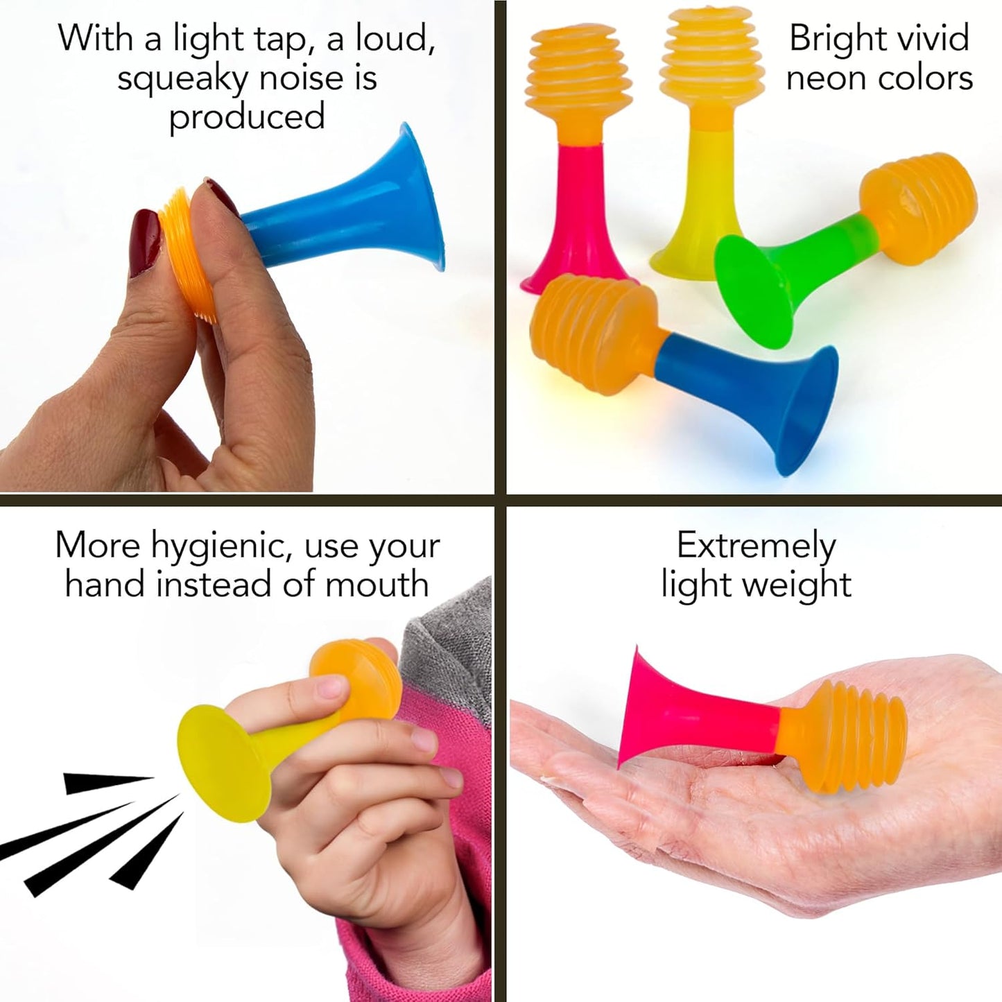 ArtCreativity Mini Push Trumpet Party Blowers, Set of 12 Horn Noise Makers for Sporting Events, Easter Basket Essentials, Classroom Prizes, Party Favors Goodie Bags Stuffers for Kids, Assorted