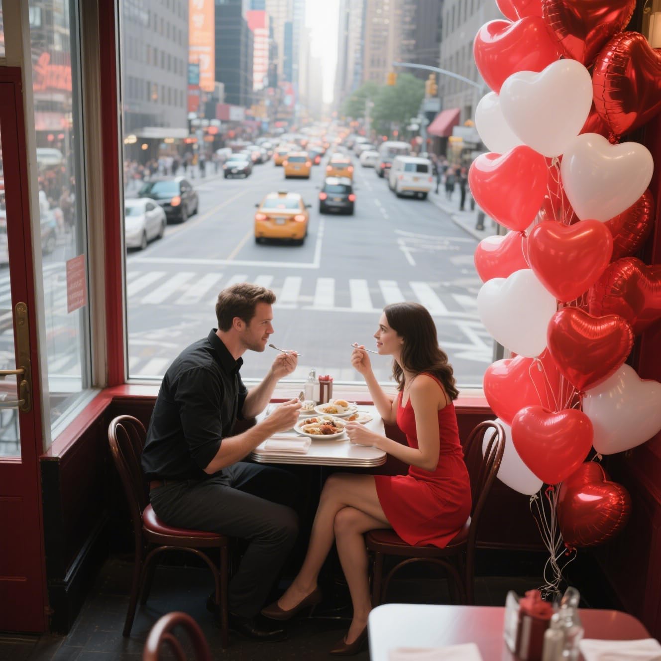 Red and White Heart Balloons - 50 Pcs Heart Shaped Balloons for Romantic Decoration, Wedding, Anniversary, Engagement, Birthday Party, Love Events