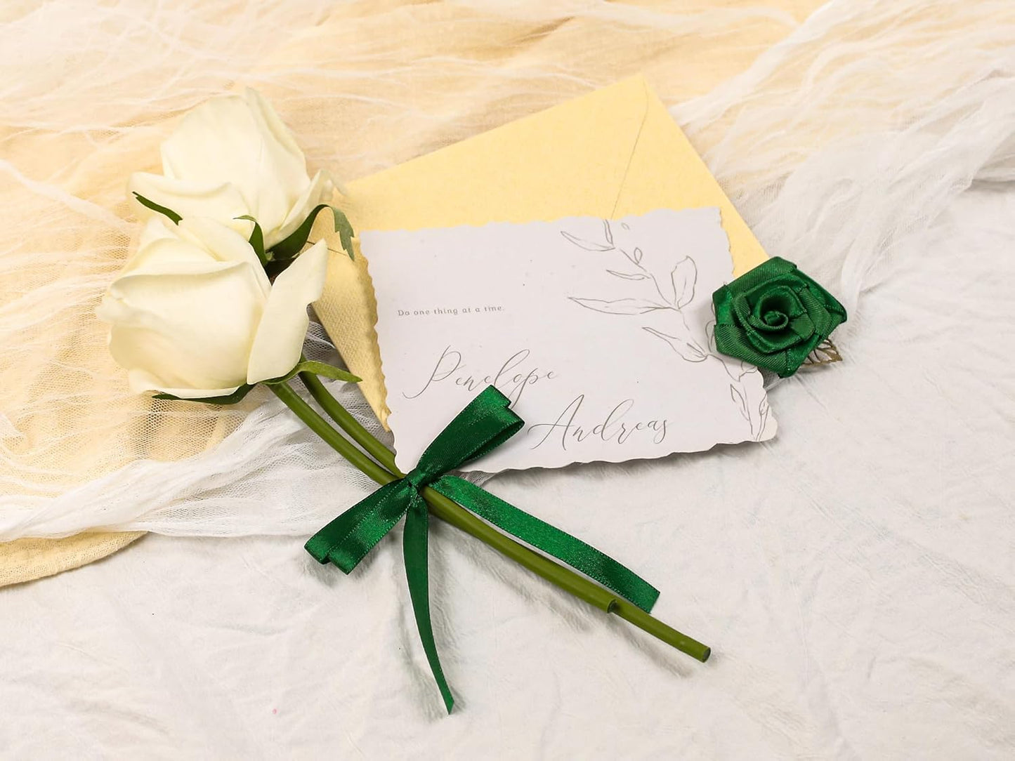 Green Satin Ribbon 3/8 inch X Continuous 100 Yards, Single Face Polyester Ribbon Perfect for Gift Wrapping, Flower Bouquet, Wedding Decor, Crafts, Bow Making, Sewing and More