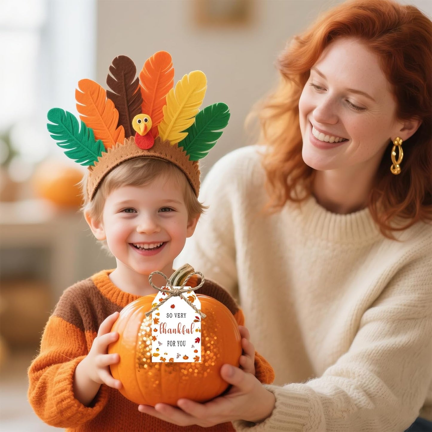 50Pcs Fall Thankful for You Tags, 3.3x2.1 Inch Thanksgiving Gift Tags with String, Thanksgiving Name Tags with Maple Leaf for Autumn Holiday Party Favors DIY Craft Decorations