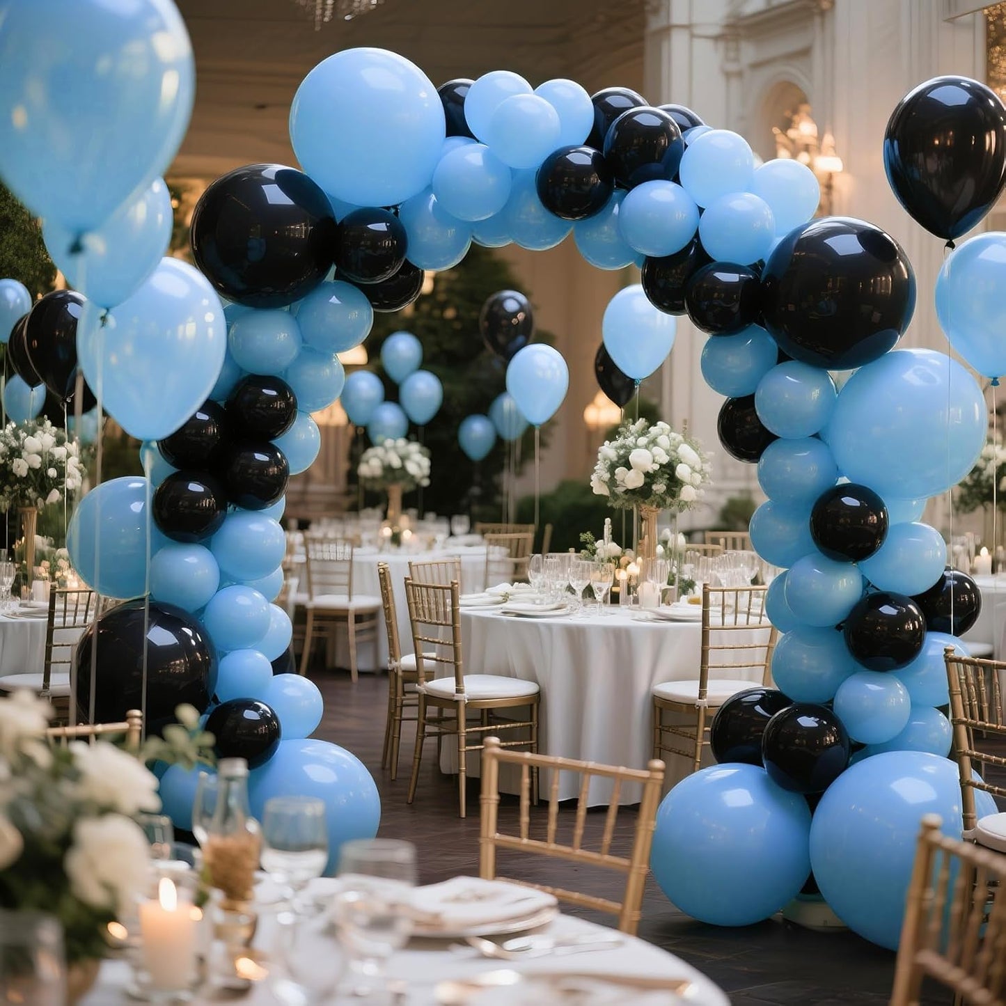KAWKALSH Baby Blue Balloon Arch Kit 111Pcs 18 12 5 Inch Latex Party Balloons Garland for Birthday Baby Shower Wedding Engagement Anniversary