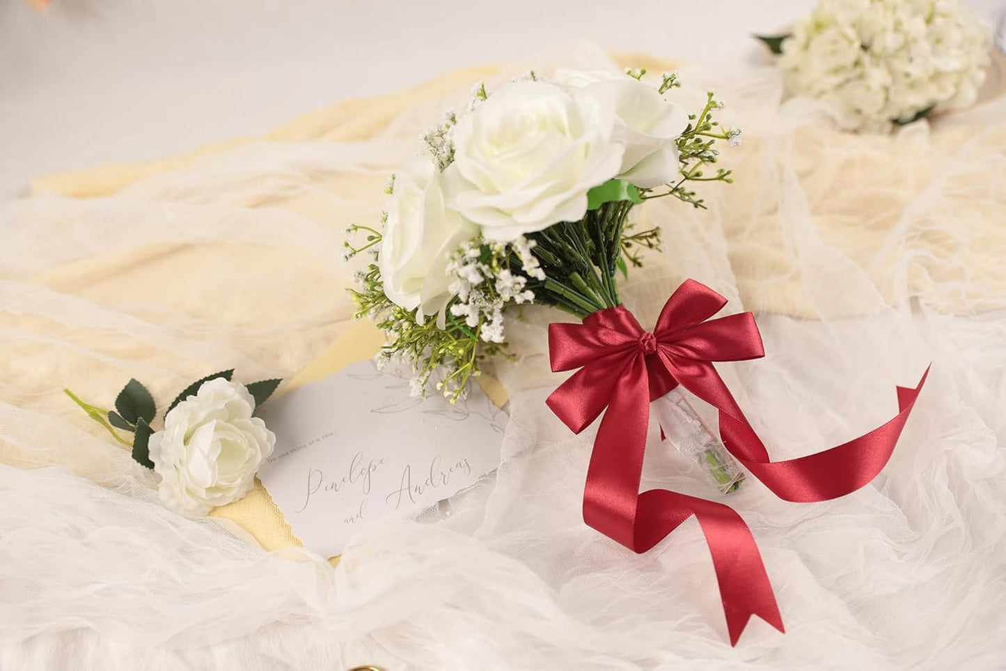 Scarlet Red Satin Ribbon 1 inch X Continuous 100 Yards, Single Face Polyester Ribbon Perfect for Gift Wrapping, Flower Bouquet, Wedding Decor, Crafts, Bow Making, Sewing and More