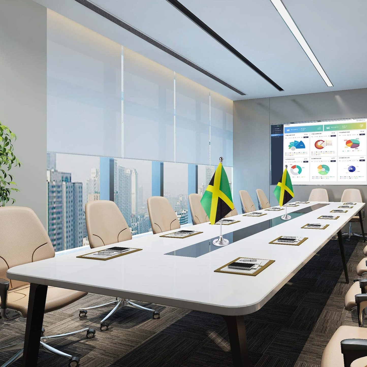 ZXvZYT 2 Pack Jamaica flag Jamaican Table Flag Small Mini Jamaican Desk Flags With Stand Base,International Festival Events Celebration Decorate,Home office Decorations