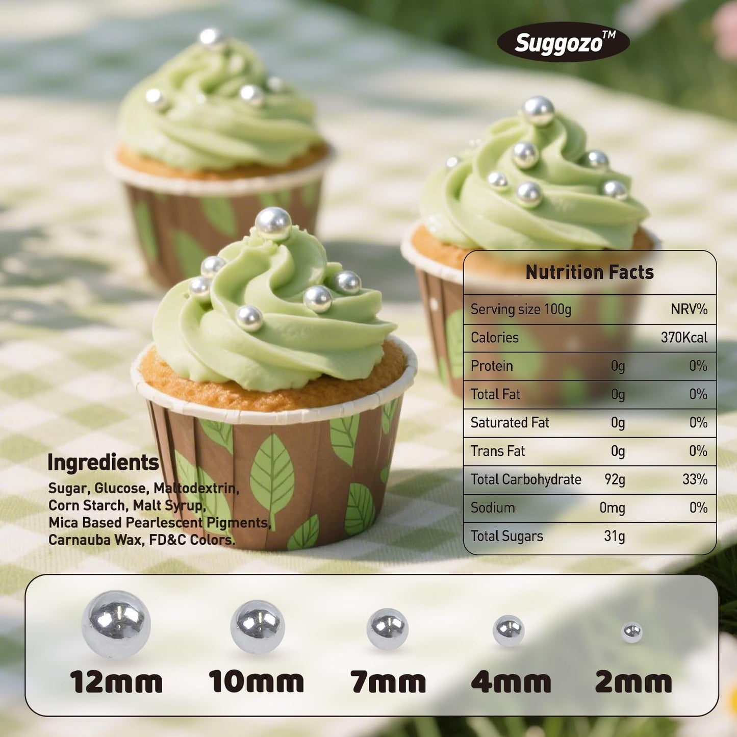 Edible Silver Pearl Sugar Sprinkles, Silver Pearls for Cake Decorating, Mix Size, 180g/6.35oz, Cake Decorations, Cupcake Toppers, Cookie Decoration, Wedding Party Supplies