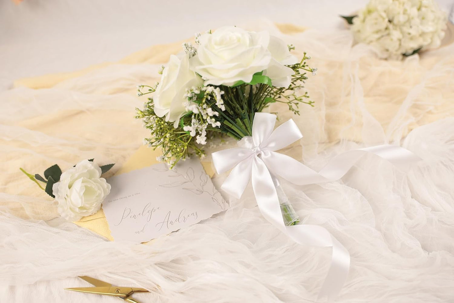 White Satin Ribbon 1 inch X Continuous 100 Yards, Single Face Polyester Ribbon Perfect for Gift Wrapping, Flower Bouquet, Wedding Decor, Crafts, Bow Making, Sewing and More