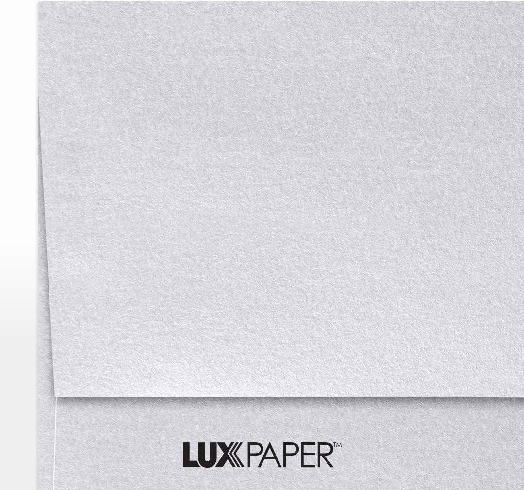 LUXPaper A7 Invitation Envelopes | Peel & Press | 5 1/4" x 7 1/4" | Silver Metallic | 80lb. Text | 50 Qty