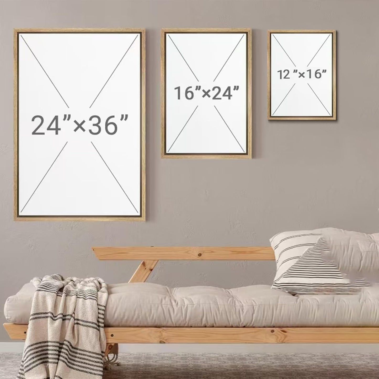 myusuar 3 Piece Large Abstract Framed Wall Art For Living Room, Smoke Texture Ink Warm Brown Terracotta Canvas Wall Art Modern Minimalist Art Prints Wall Décor For Bedroom Office 12x16in