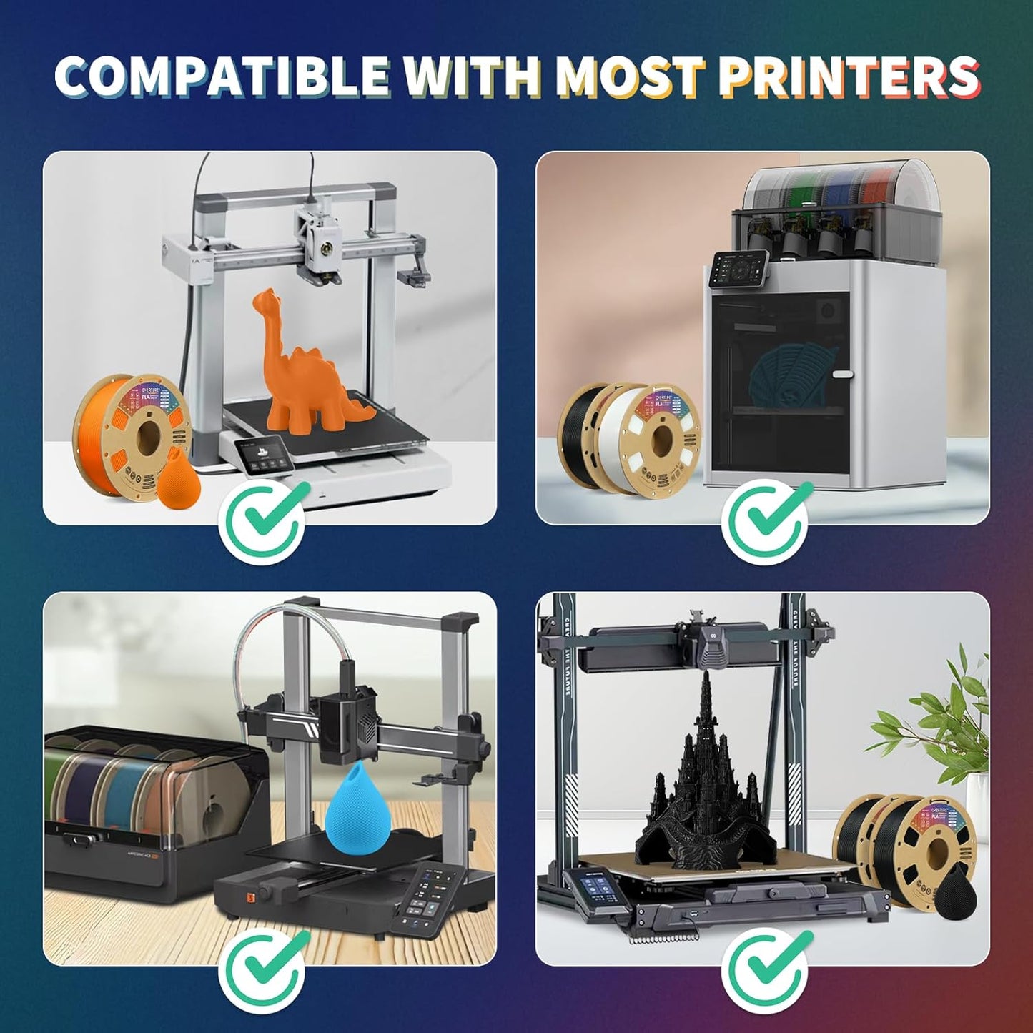 OVERTURE Glow PLA Filament 1.75mm 3D Printer Filament, 1kg Spool (2.2lbs), Dimensional Accuracy +/- 0.02 mm, Fit Most FDM Printer (Green (Glow in Dark))