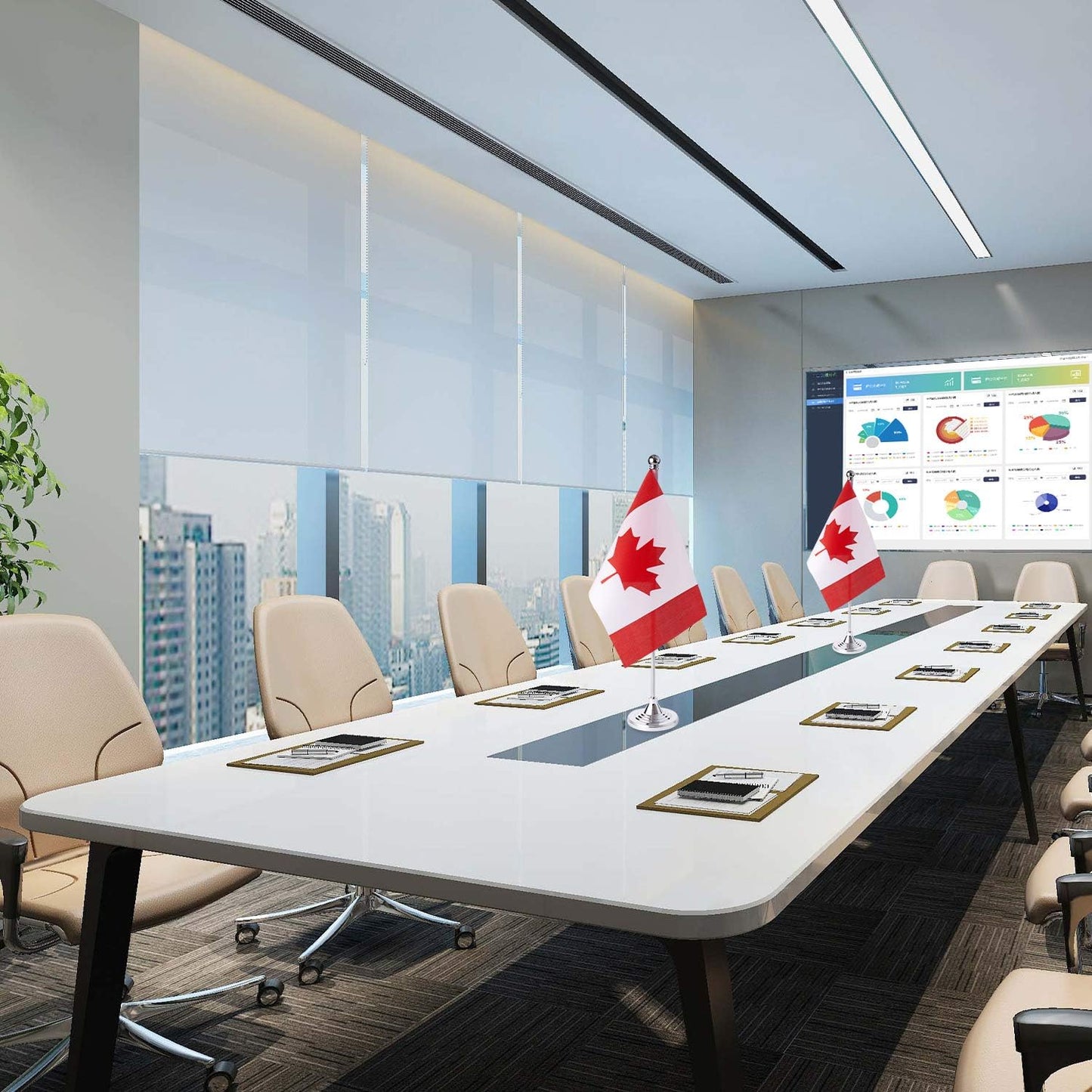 ZXvZYT 2 Pack Canada flag Canadian Table Flag Small Mini Canadian Desk Flags With Stand Base,International Festival Events Celebration Decorate,Home office Decorations