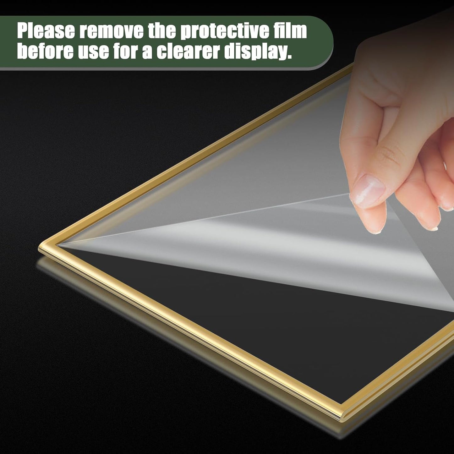 Acrylic Sign Holder 8.5 x 11,9 Pack Clear Sign Holder Double Sided Gold Table Menu Vertical Desktop Display Stand Paper Flyer Holder Tabletop Sign Holder Suitable for Restaurants, Office, Store,Hotels