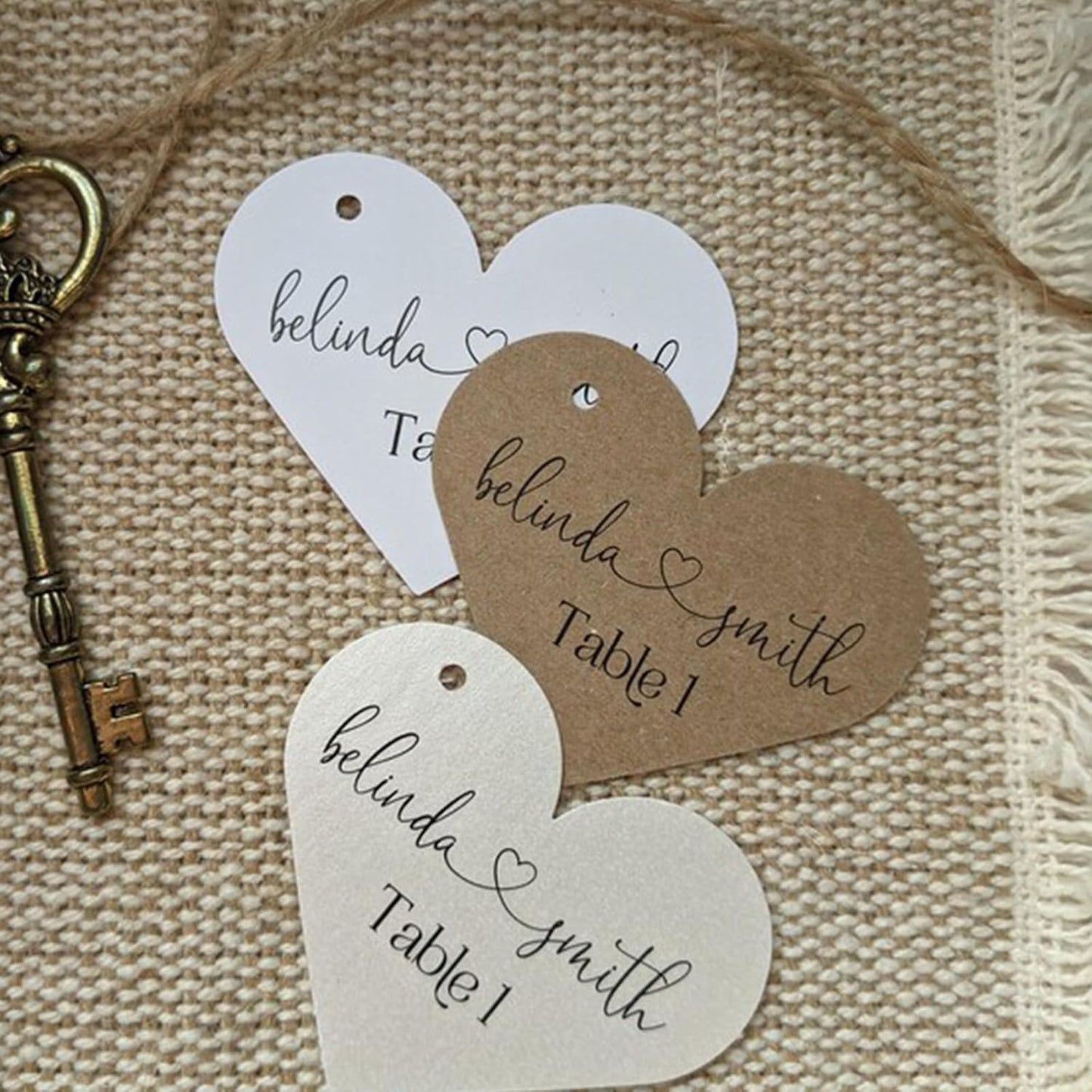 Custom Gift Tags, Personalized Heart Tags with Your Business Logo Heart Shaped Small Card Party Decoration Paper Gift Tags for Birthday Wedding Christmas