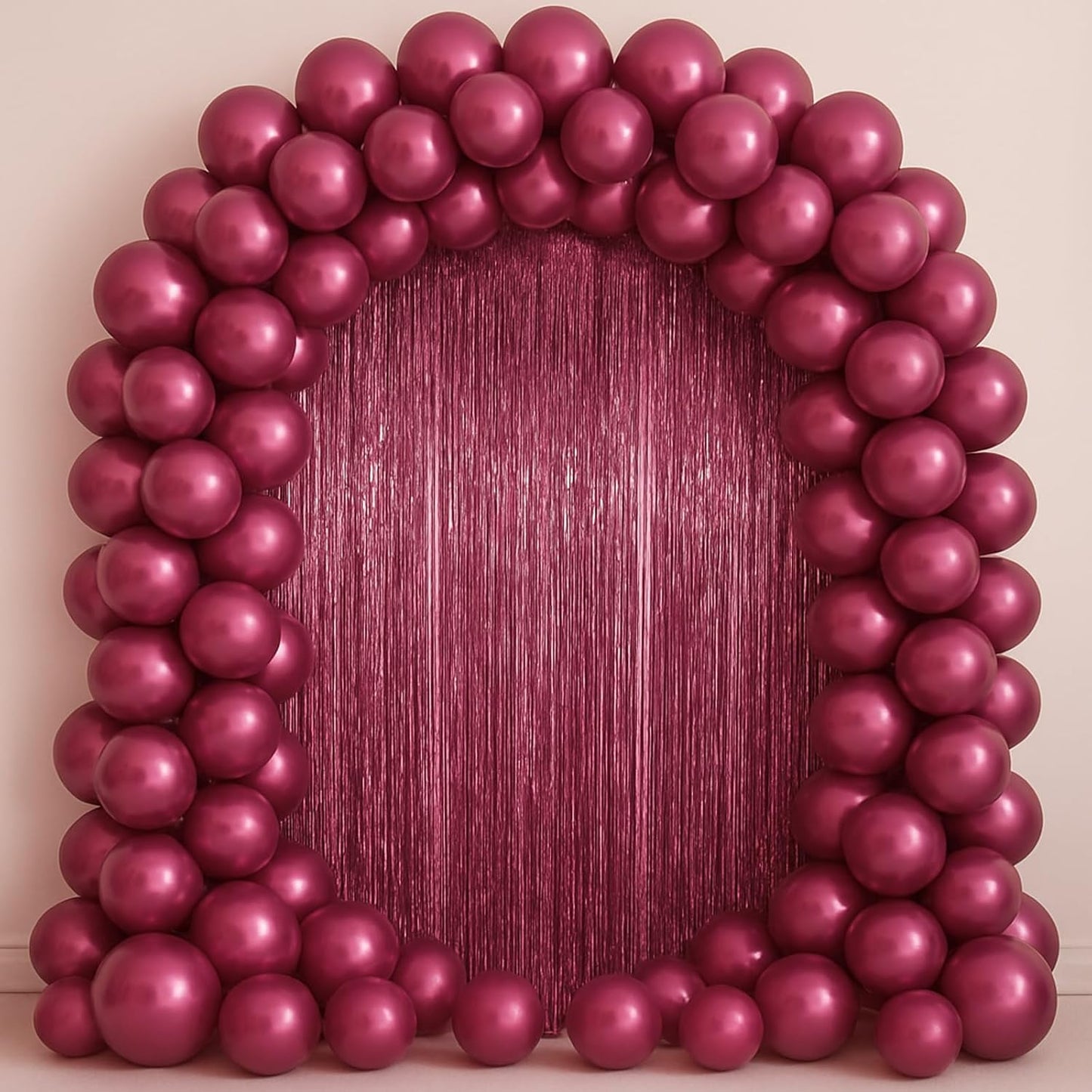 3 Pack 3.3 x 6.6 ft Burgundy Foil Fringe Backdrop Curtains, Tinsel Streamers Party Decorations, Fringe Backdrop for Birthday, Baby Shower, Gender Reveal, Graduation