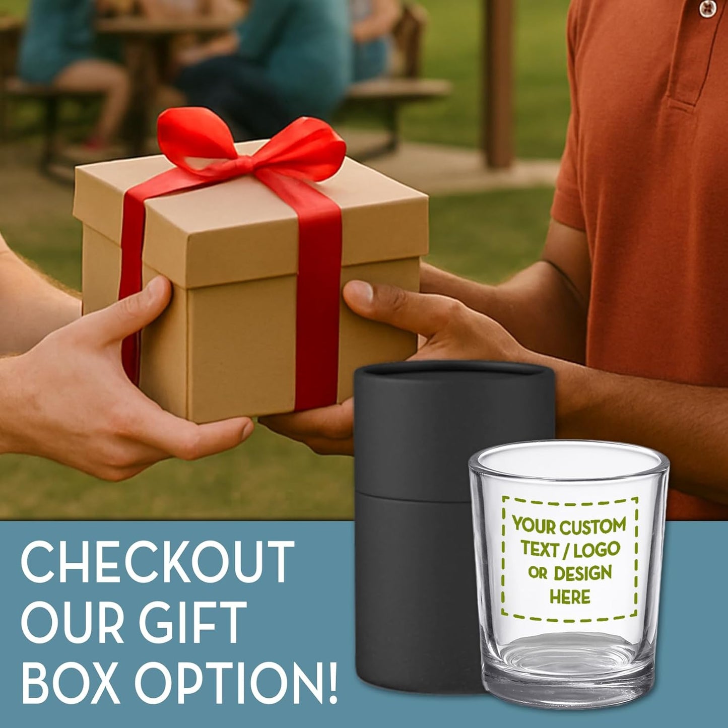 Custom Image Shot Glass 2.5oz, Personalized with Your Logo, Company Design, Picture, Text, Monogram, Customized Photo Printed Unique Gift For Coworkers