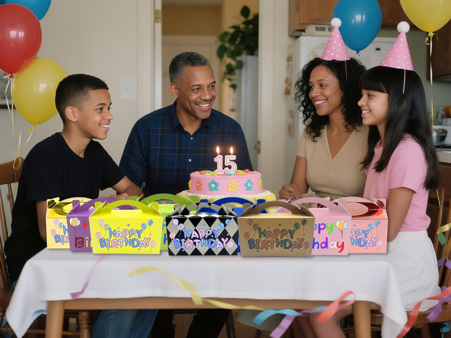 30-Pack Lavender Mist Gable Treat Boxes with Handles, 6" Pop-Up Party Favor Gift Boxes for Birthday,Wedding,Baby Shower, Eco-Friendly Candy, Cookie, Goodie Bags for Kids, Bachelorette Decor