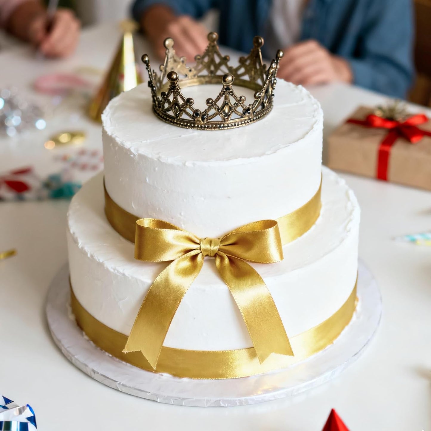 NESCCI 100 Yards Ribbon,1-1/2 Inch Gold Satin Ribbon,Single Face Satin Ribbons,Perfect for Gift Wrapping,Wedding Decoration,Handmade Bows,Wrapping Bouquet, Halloween, Christmas