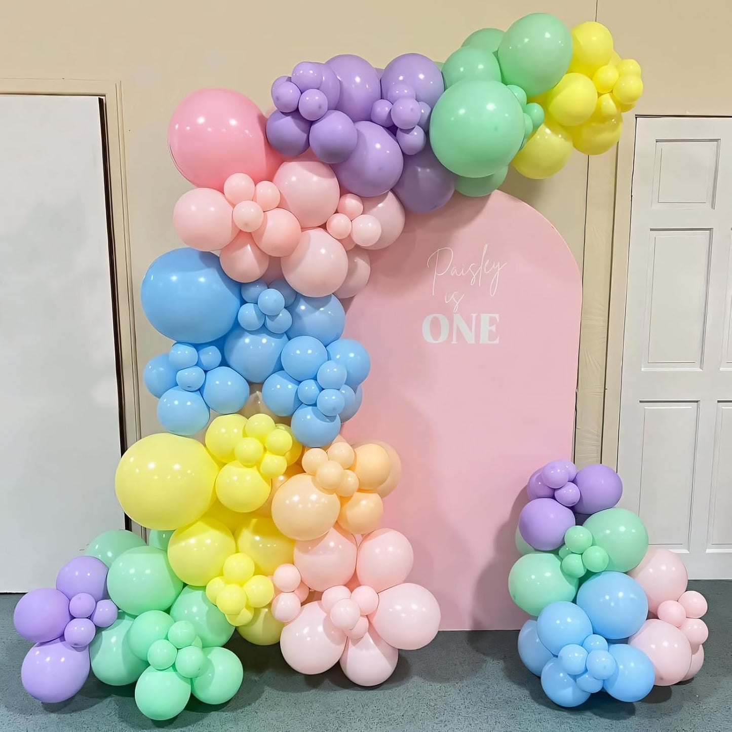 110pcs Pastel Balloons 12 Inch Latex Balloon Arch Kit Assorted Colors for Birthday Baby Shower Anniversary Graduation Wedding Party Decorations