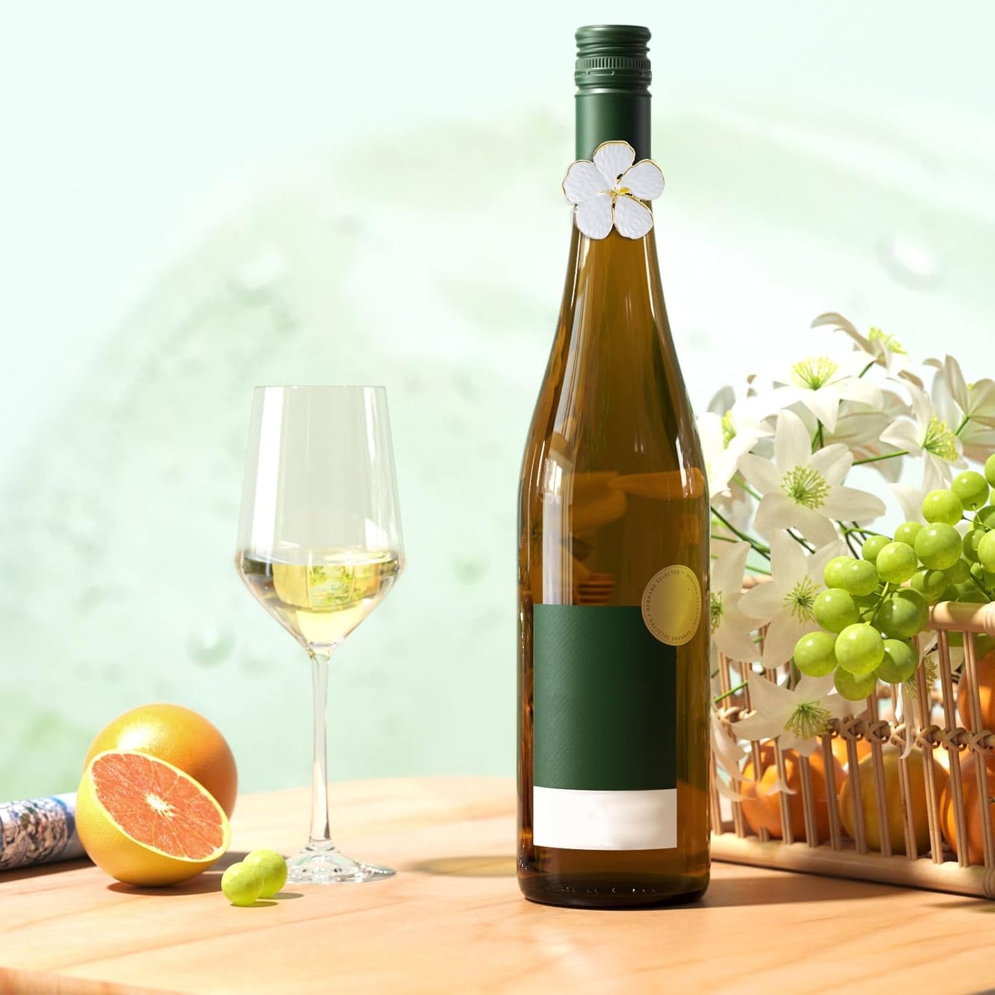 10 Pack White Floral Napkin Rings, 1.6x1.65 inch Elegant Metal Holders Ornament Table Setting Decoration for Wedding, Holiday, Party