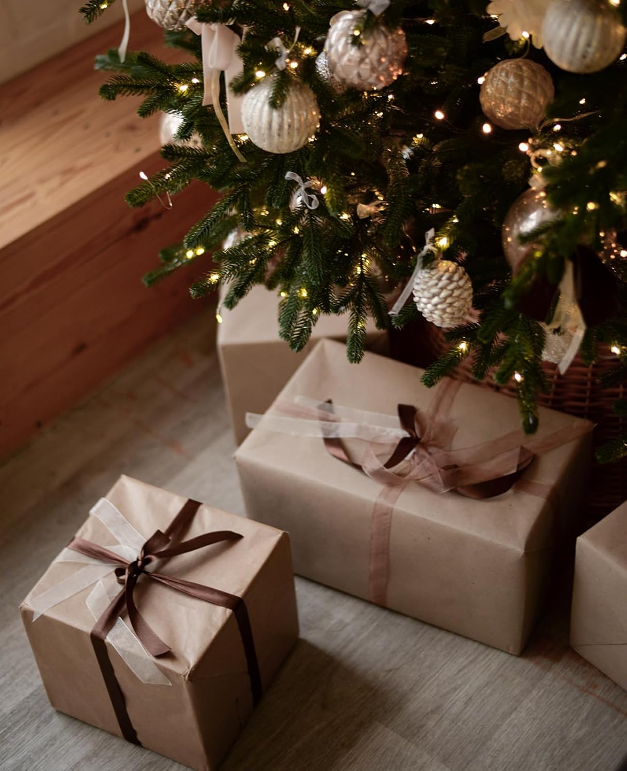 1" x 50 Yards Brown Satin Ribbon Single Faced Fabric Ribbons for Gift Wrapping, Crafting, Bows Making, Flower Bouquet, Wedding, Home Decor