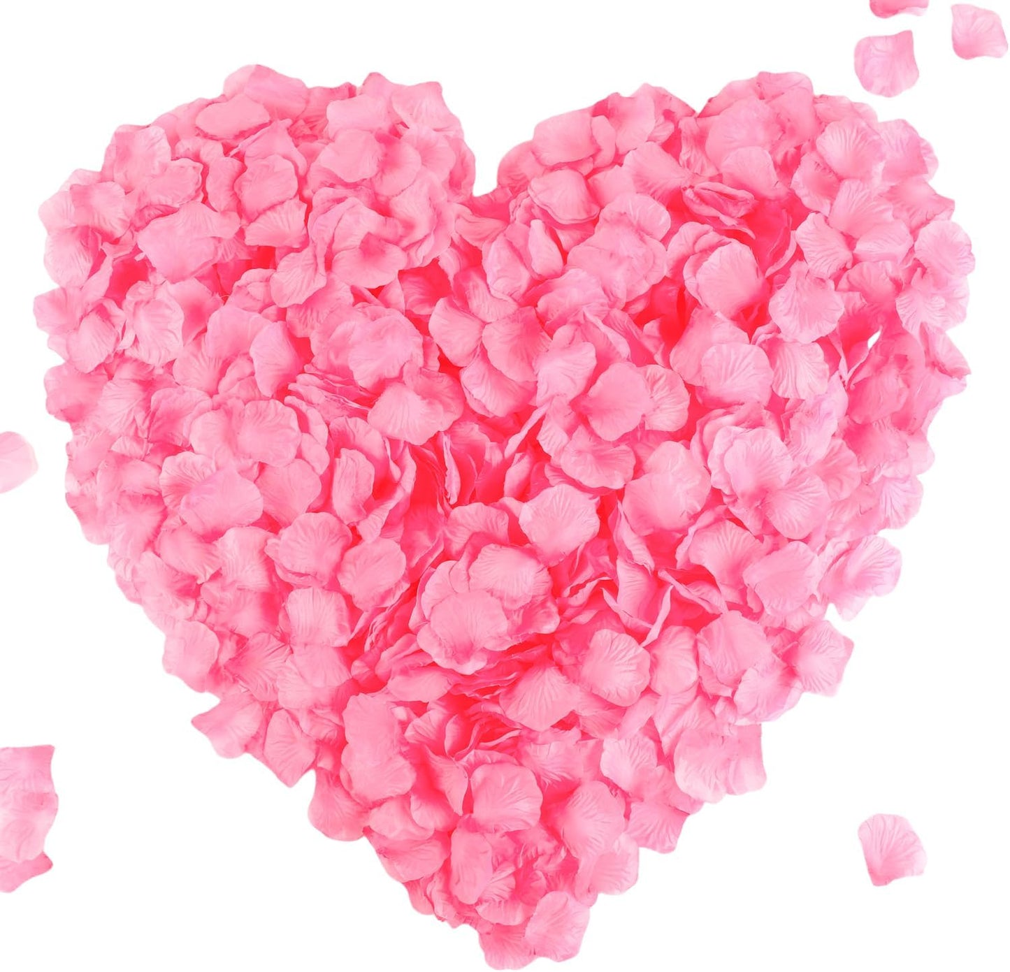 CODE FLORIST 1100 PCS Silk Rose Petals for Valentine's Day,Fake Rose Petals for Romantic Night,Wedding,Proposal Anniversary Flower Decorations(Separated,Scented,Light Pink&Hot Pink)
