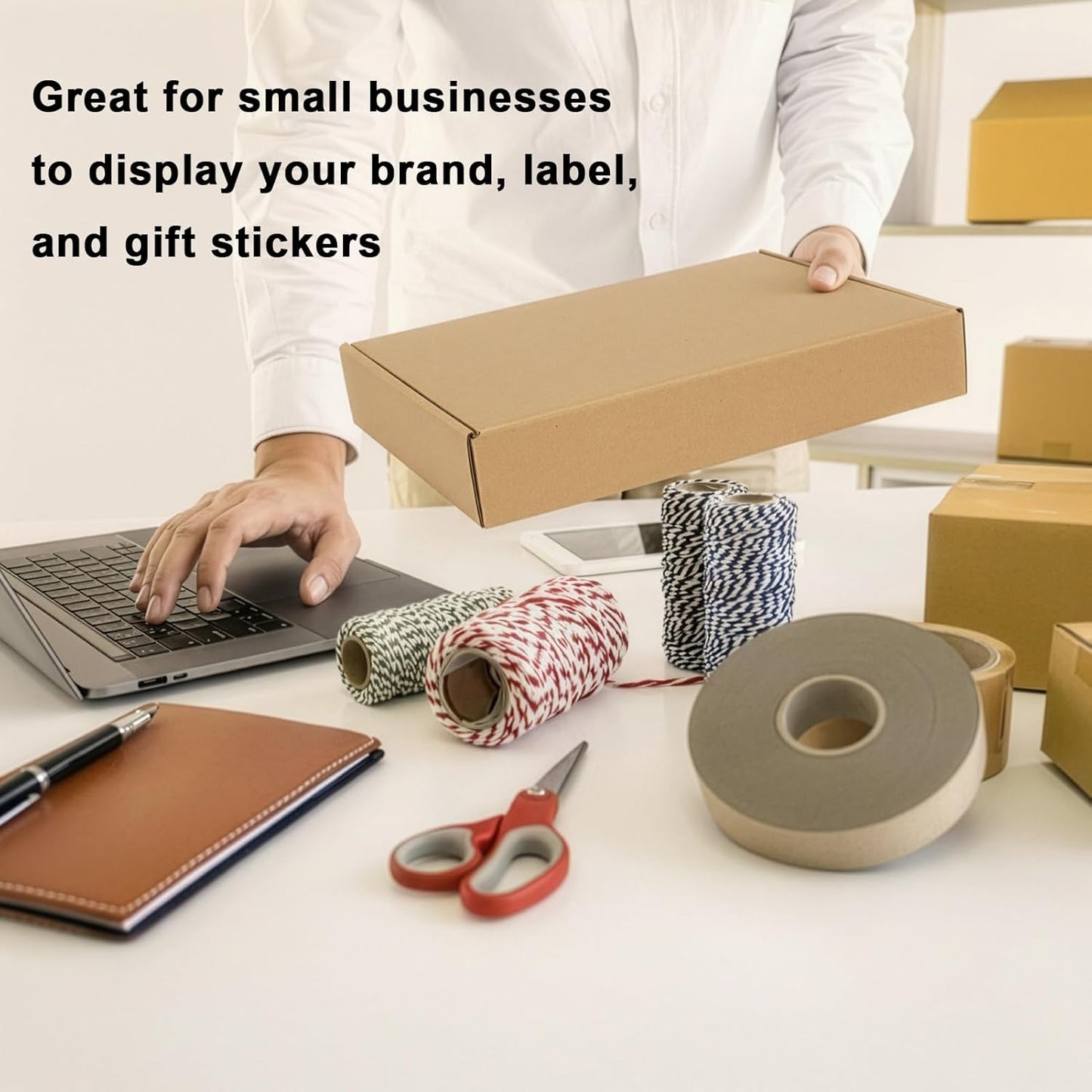 MEBRUDY 12x9x2 Inches Shipping Boxes Pack of 20, Small Corrugated Cardboard Box for Mailing Mailer Packing, Brown