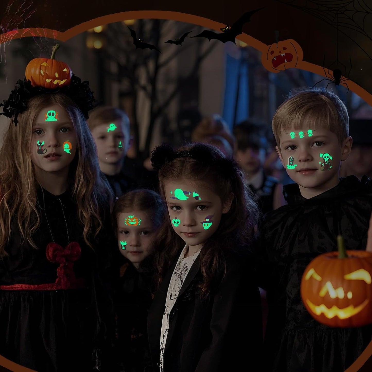 Halloween Luminous Temporary Tattoo for Kids - 250+ Horror Glow Halloween Party Supplies for Boys and Girls,Halloween Goodie Bag Fillers Holiday Party Decorations Favors 20 Sheets