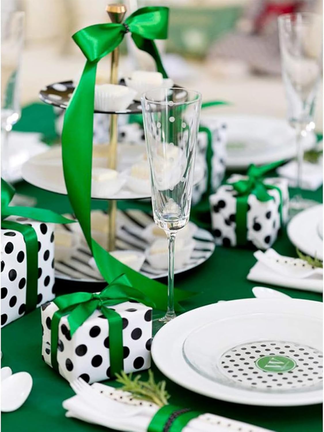 1" x 50 Yards Emerald Green Satin Ribbon Single Faced Fabric Ribbons for Gift Wrapping, Crafting, Bows Making, Flower Bouquet, Wedding, Home Decor