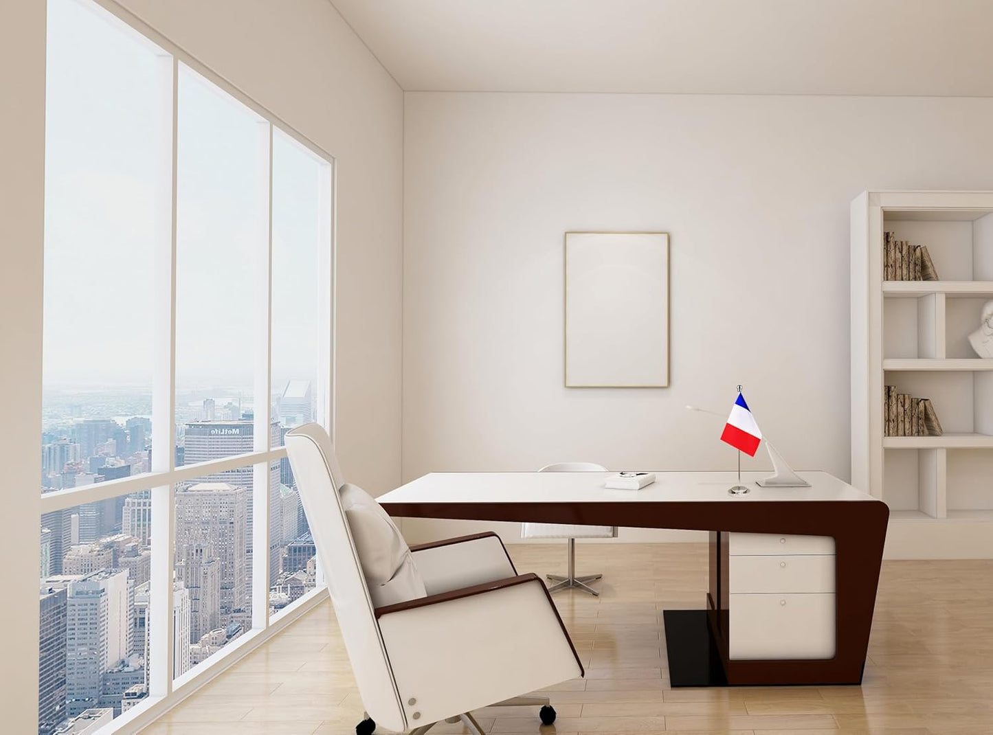 France French Deluxe Desk Flag Set Small Mini Miniature France French Table Desktop Flags,Festival Events Celebration,Office Decoration-2 Pack