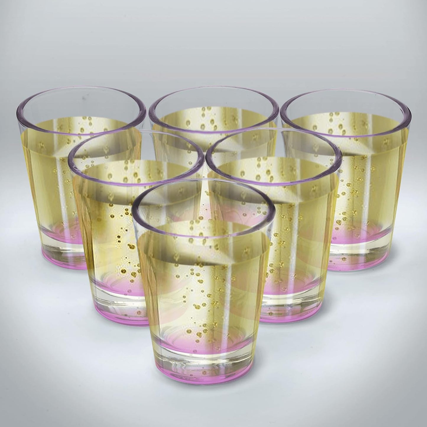 DISCOUNT PROMOS Shot Glasses Set 1.75 oz. Set of 10 Bulk Pack, Wedding Favor, Birthday Party, Tequila Shot Glasses, Vodka Shot Glass - Pink Bottom Color