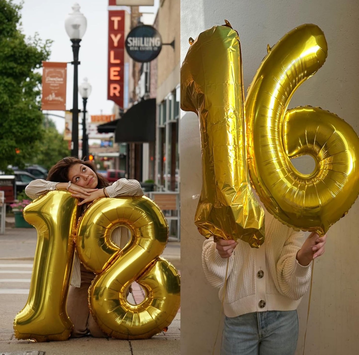 40 Inch Number Balloons Gold 8 Balloons, 8 Birthday Decorations, Baby Girl Boy 8 18 28 38 Birthday Birthday Party Supplies Anniversary Event Celebration Decorations