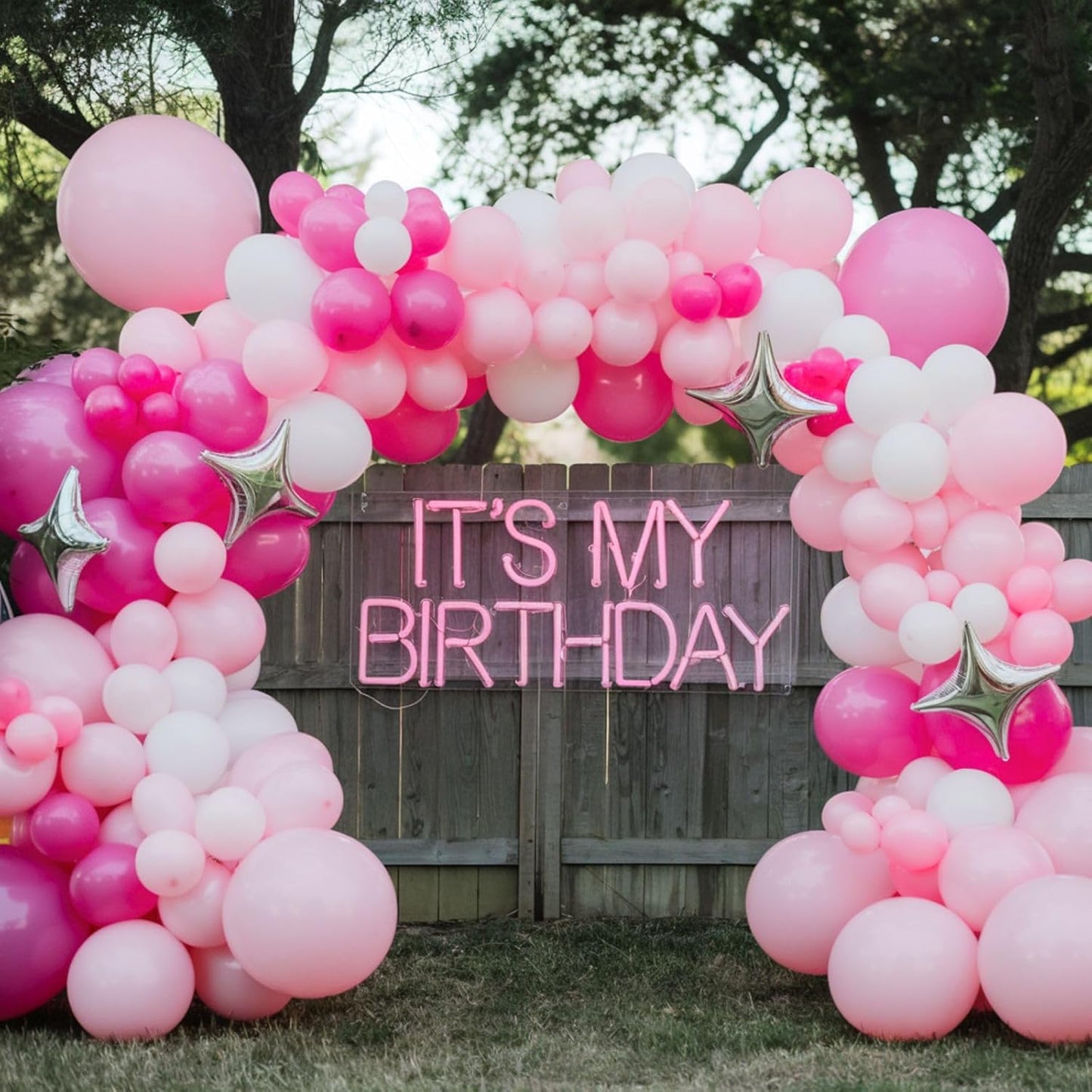 Pink Balloons, 12 Inch Hot Pink Balloons, Pastel Metallic Pink White Latex Balloon Helium for Girls Birthday Baby Shower Wedding Gender Reveal Bridal Shower Princess Party Decoration