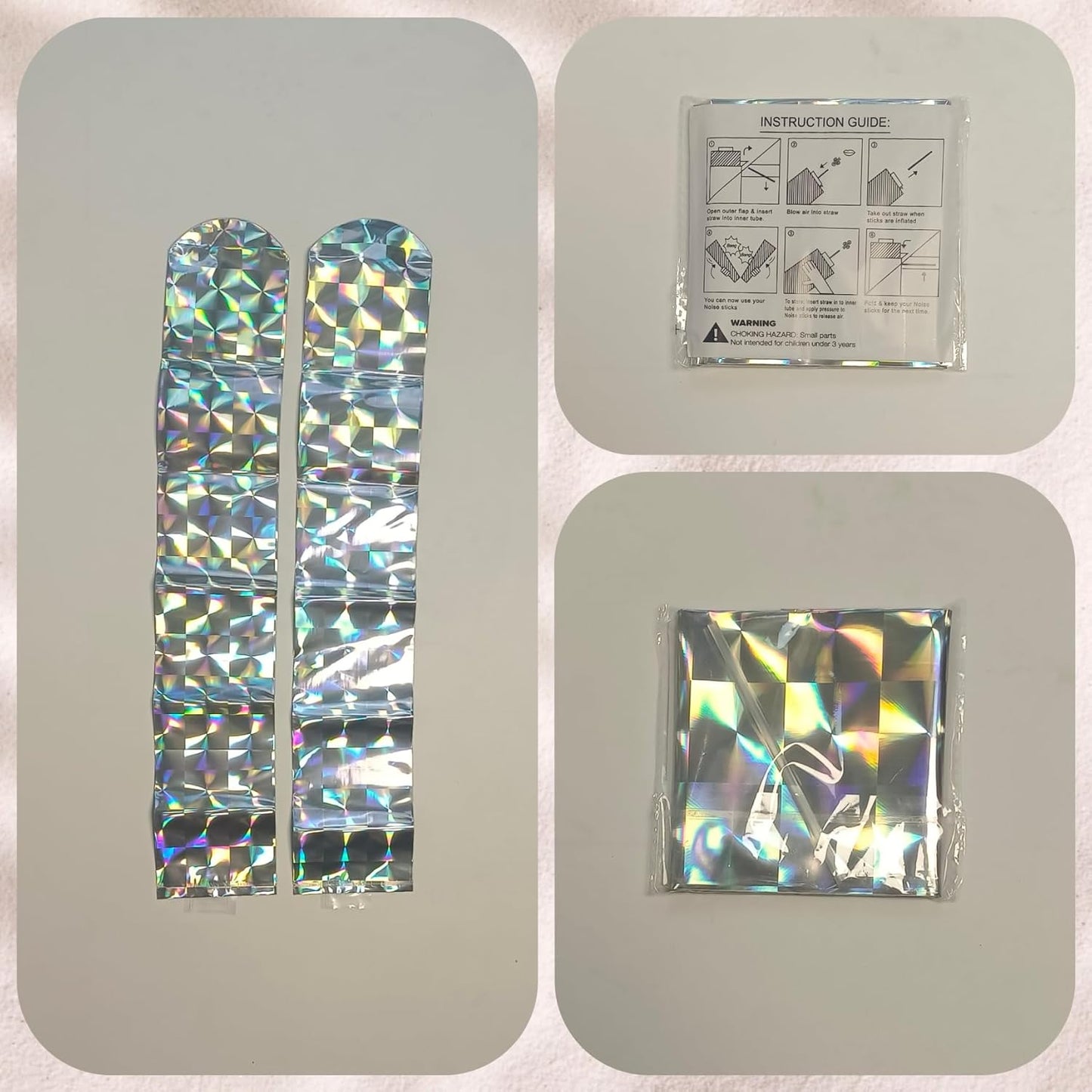 48pcs Round Head Boom Sticks Thunder Sticks Cheering Sticks Team Spirit Plastic Cheerleading Spirit Stick Clapper Inflatable Noise Maker Sports Supply (Glitter Color)