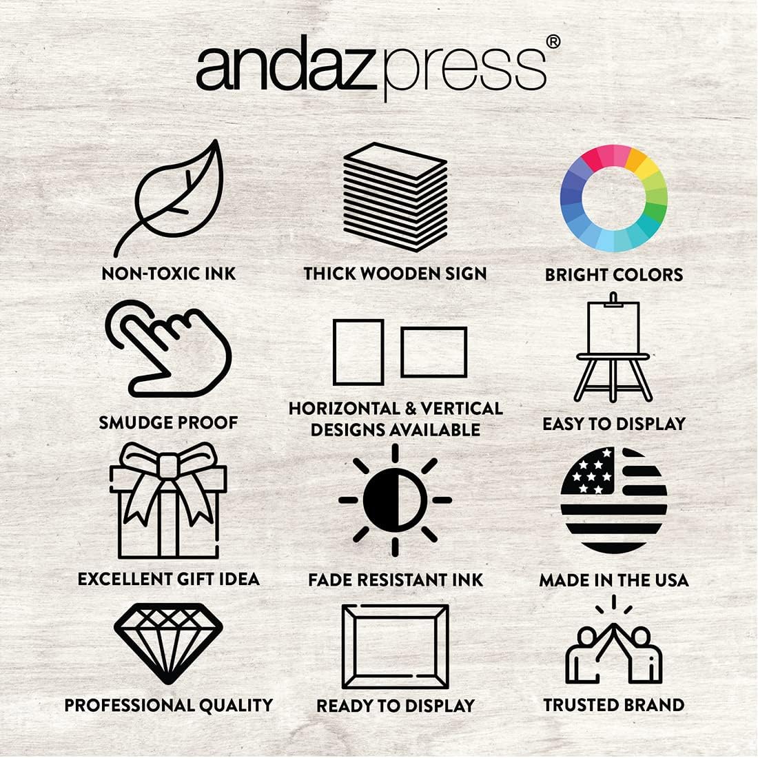 Andaz Press Large Wooden Welcome Sign for Wedding, Rustic Welcome Sign 16" x 20" Custom Names & Date Minimal Woodland Wedding Signage English Oak MDF Wood Finish Wedding Reception Indoor Outdoor Signs