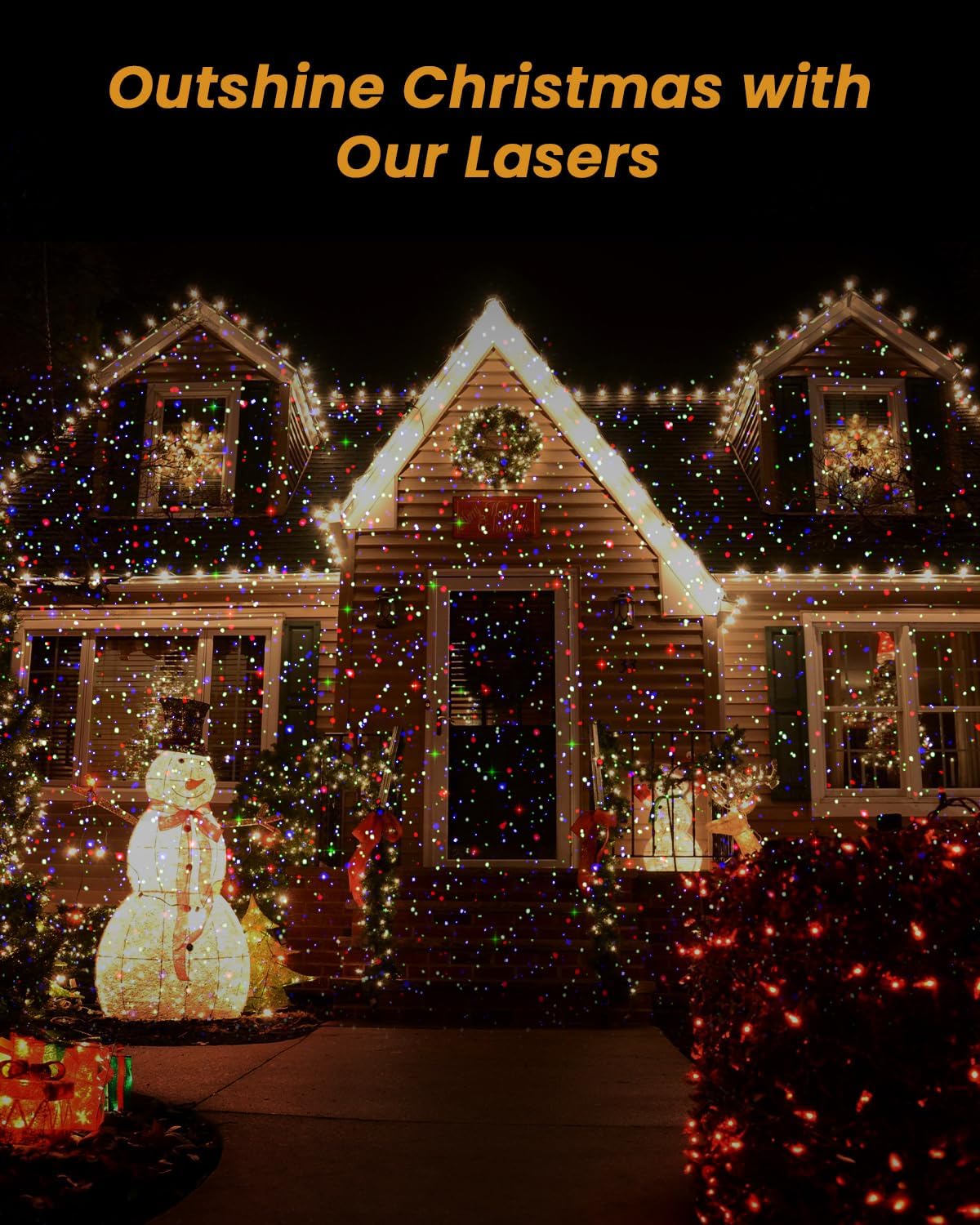 Christmas Laser Lights Outdoor, RGB (Red, Green, Blue) Light Projector with RF Remote and Timer for Parties & Wedding, Brighter Projection Lights for Christmas, Holidays and Garden Decor