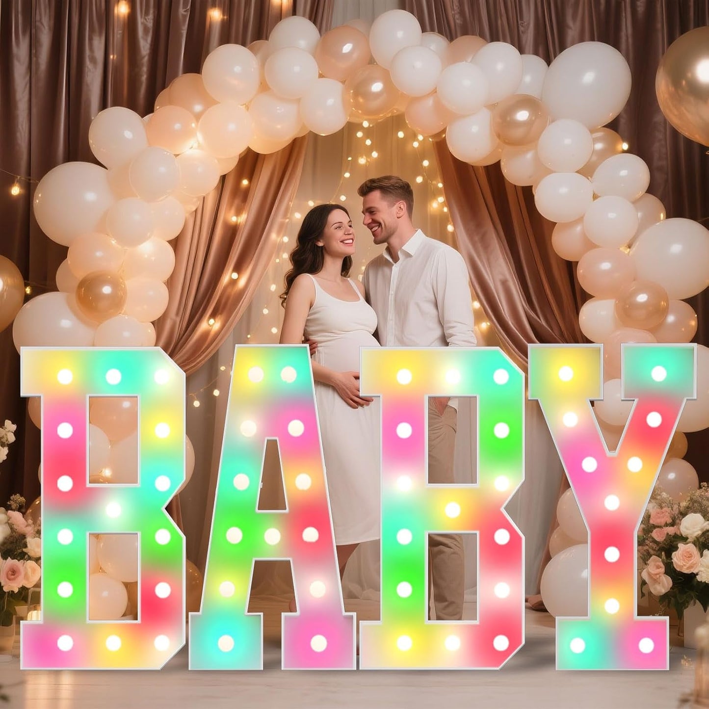 Ledido 4FT Marquee Light Up Letters, 34 Colors Changing Marquee Letter 4 Feet Tall with Remote, Big Letters for Party Wedding Graduation Birthday Decorations, Large Light Up Letter &