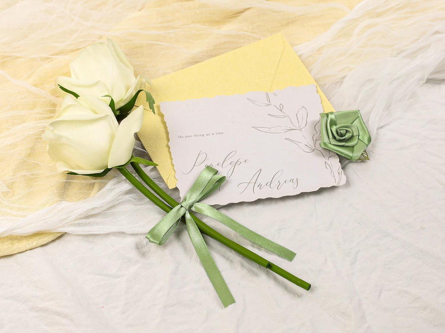 Sage Green Satin Ribbon 3/8 inch X Continuous 25 Yards, Single Face Polyester Ribbon Perfect for Gift Wrapping, Flower Bouquet, Wedding Decor, Crafts, Bow Making, Sewing and More