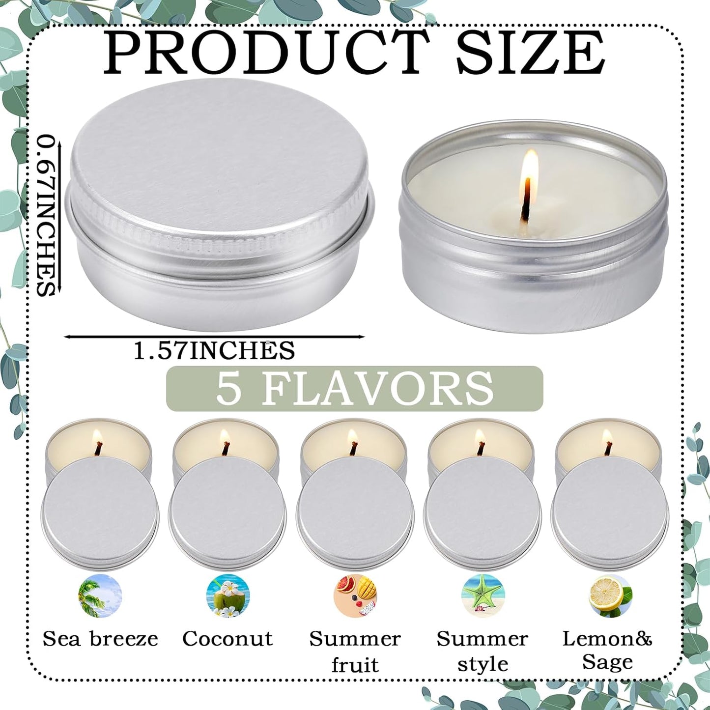 MTLEE 50 Pcs Wedding Scented Candles Gift Travel Tin Candle Aromatherapy Candle for Christmas Winter Baby Shower Favors Wedding Gifts(Cool Flavor)