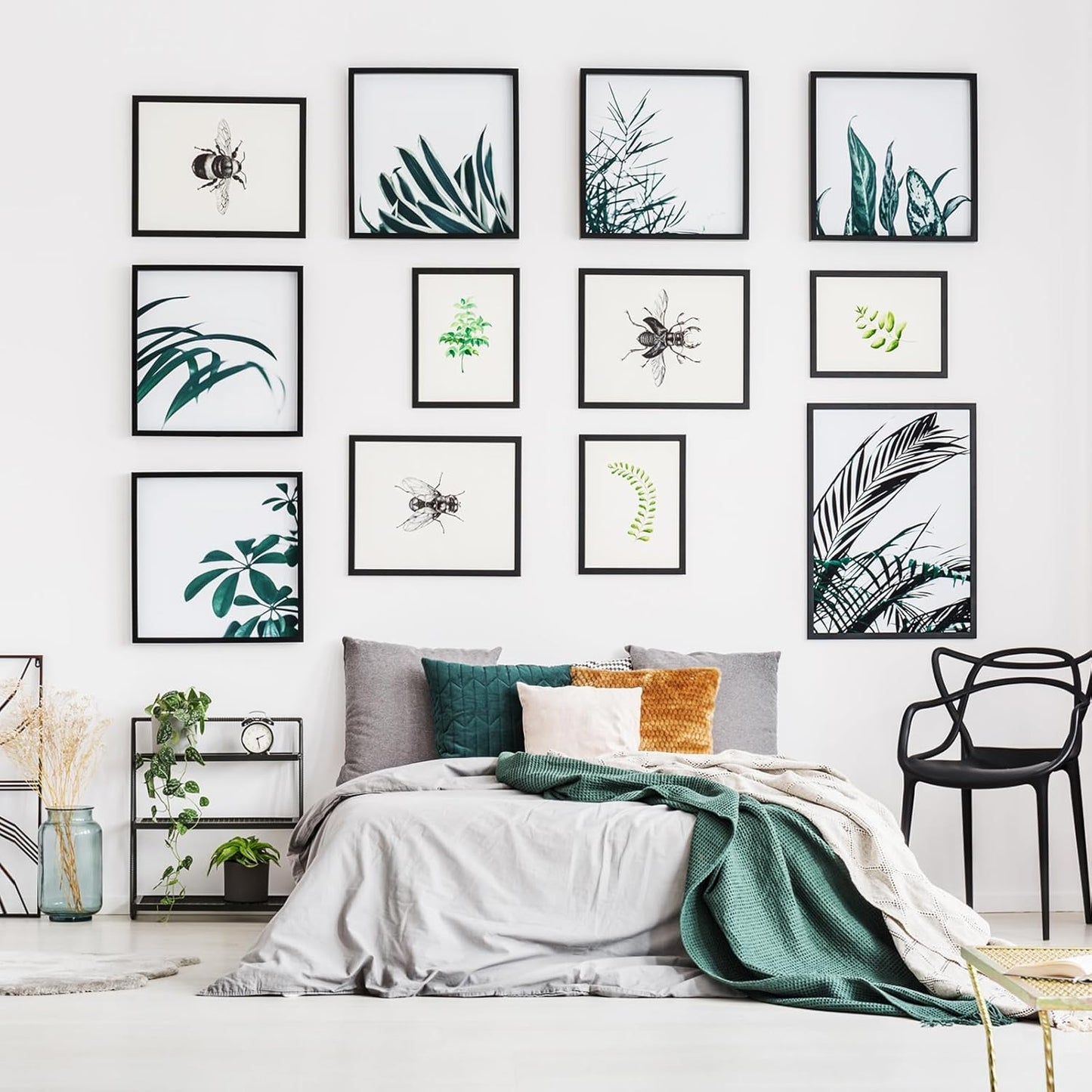 TWING 11x14 Picture Frames Set of 6, Gallery Wall Frame Set Display Photo 8 x 10 with Mat or 11 x 14 without Mat Black Composite Wood Wall Mounting