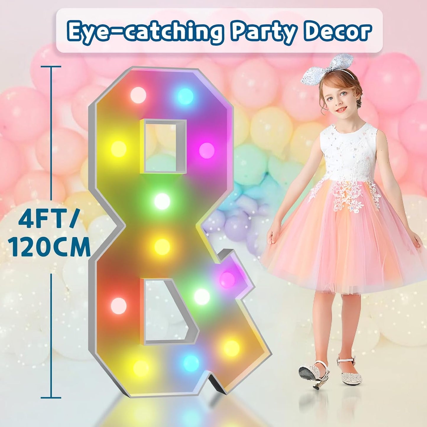 4FT Colorful Marquee Light Up Letters &, 18 Colors Light Up Alphabet Signs with Remote, Marry Me Sign, Large Letter for Birthday Engagement Anniversary Wedding Party Decor