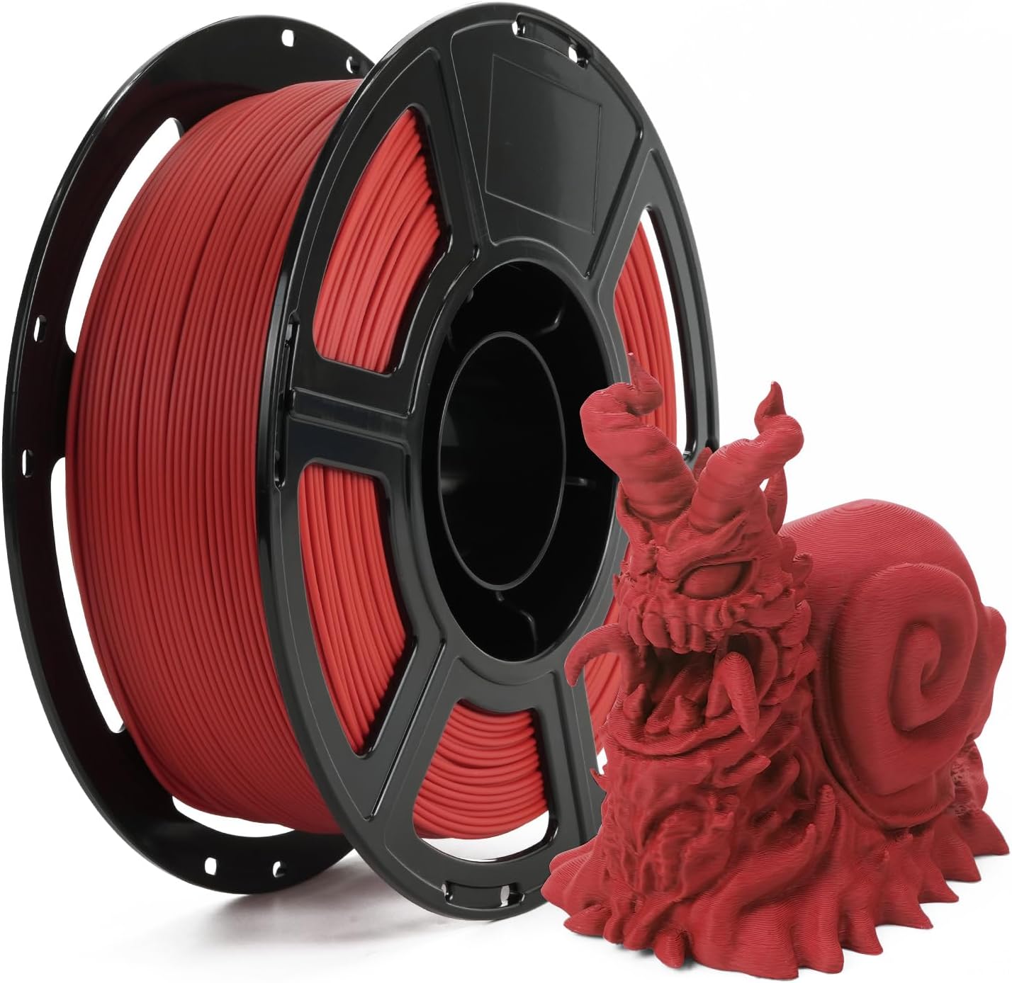 FLASHFORGE Rapid PLA Matte Filament 1.75mm, High Flow Speedy 3D Printer Filament, Max 500m/s High Speed Printing, Easy to Remove Support & Non-Glossy Appearance (Red)