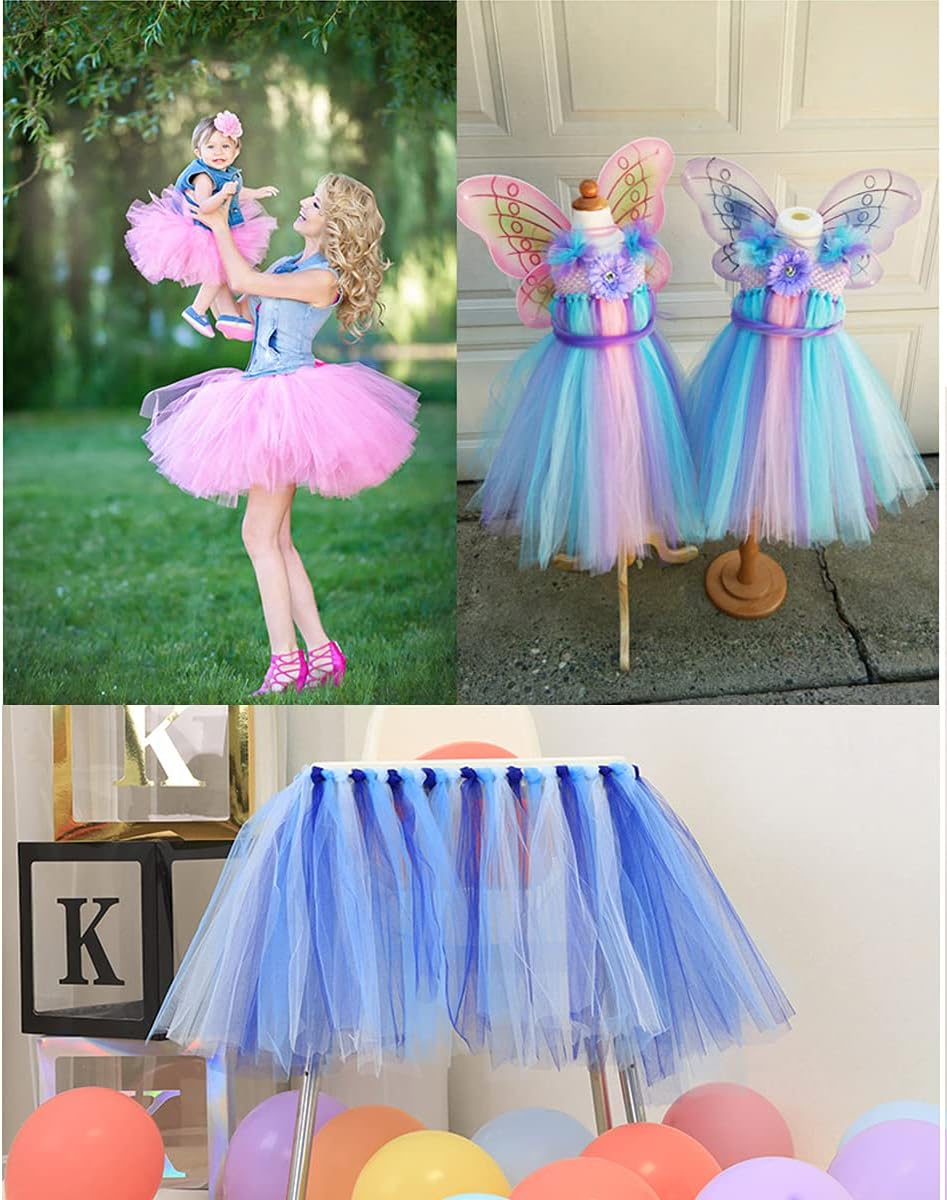 Tulle Rolls 6” by 100 Yards (300 feet) Tulle Roll Spool Fabric for DIY Tutu Skirts Wedding Baby Shower Crafts Decorations Party Supplies (Peacock Blue)