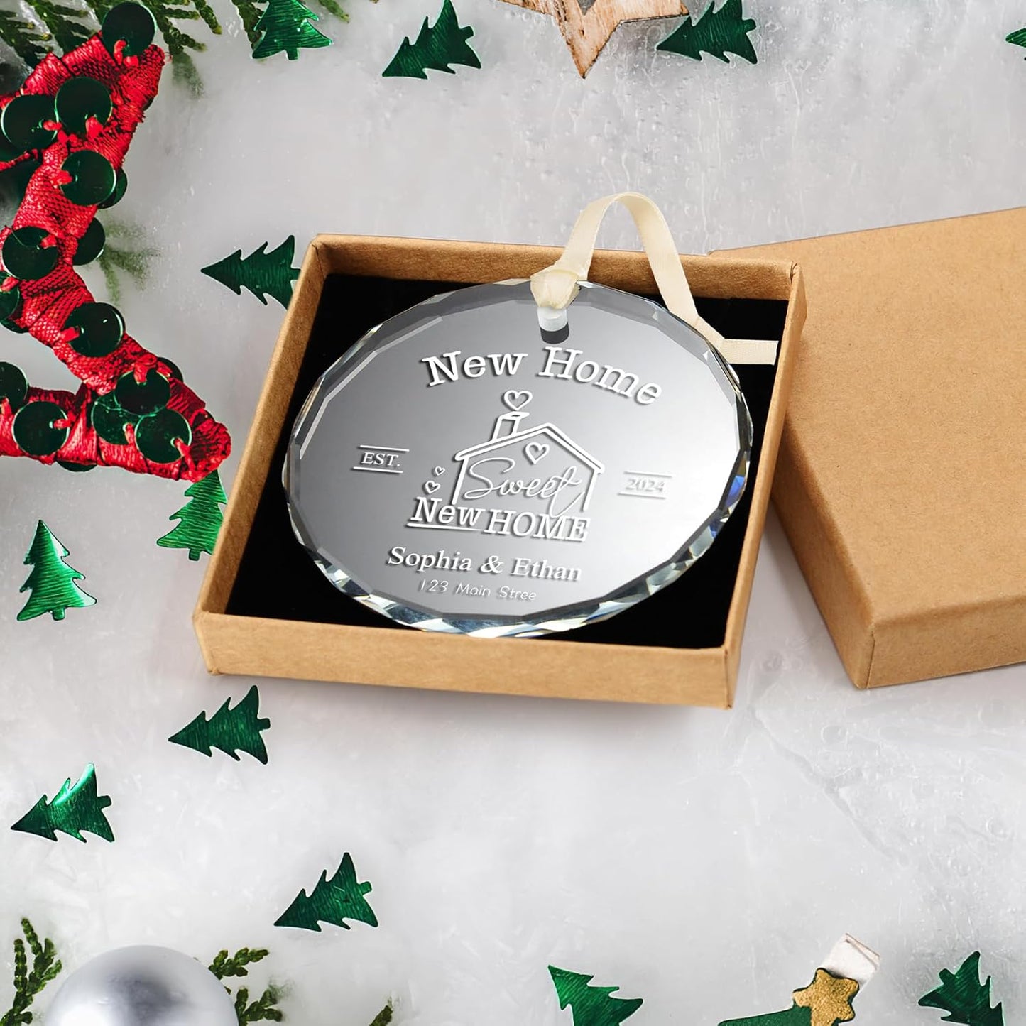 New Home Ornament 2025, Personalized Christmas Ornaments, House Warming Gifts for Couples, Custom First House Gifts for Owners, Men, Women