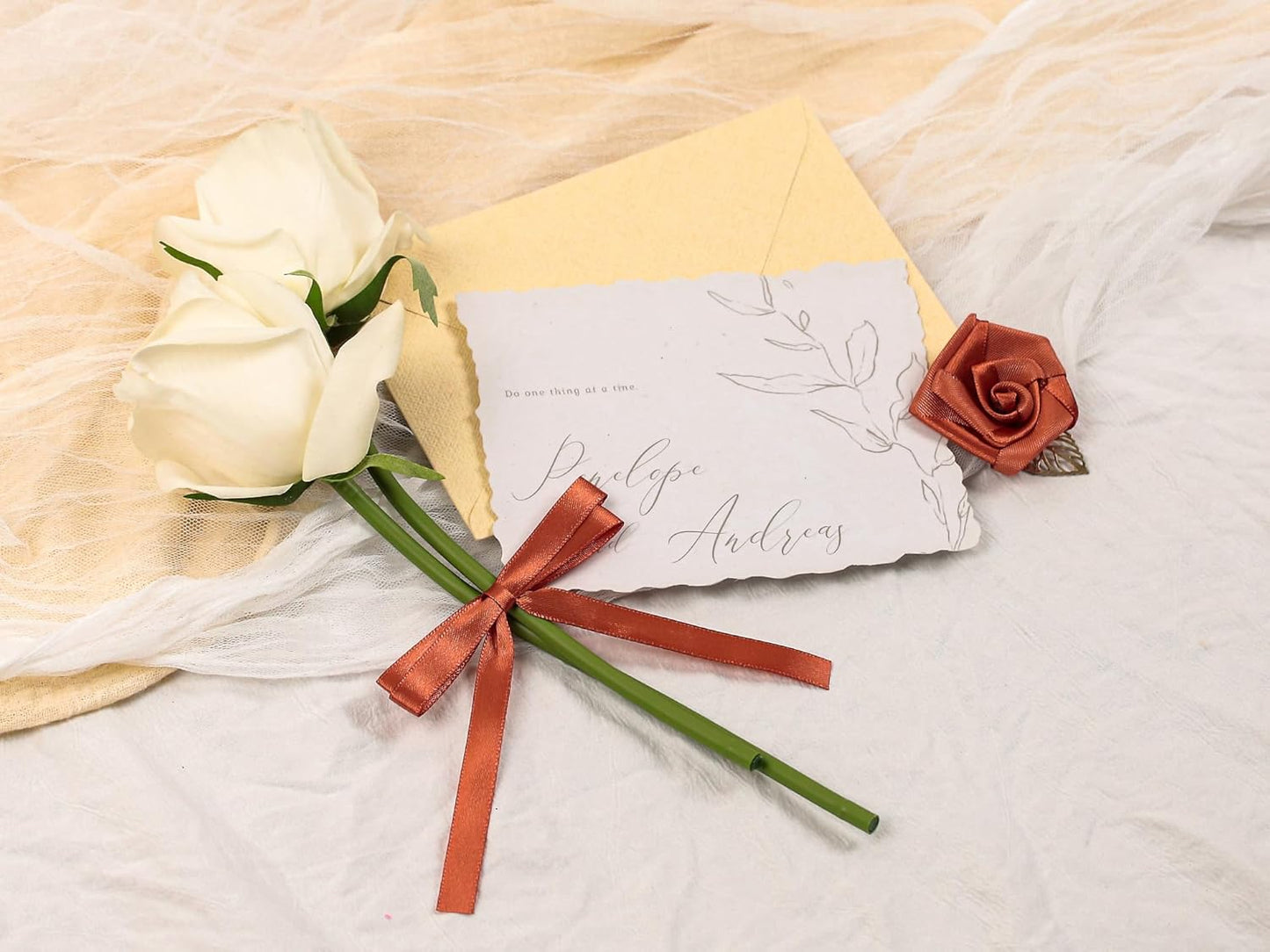 Copper Satin Ribbon 3/8 inch X Continuous 50 Yards, Single Face Polyester Ribbon Perfect for Gift Wrapping, Flower Bouquet, Wedding Decor, Crafts, Bow Making, Sewing and More