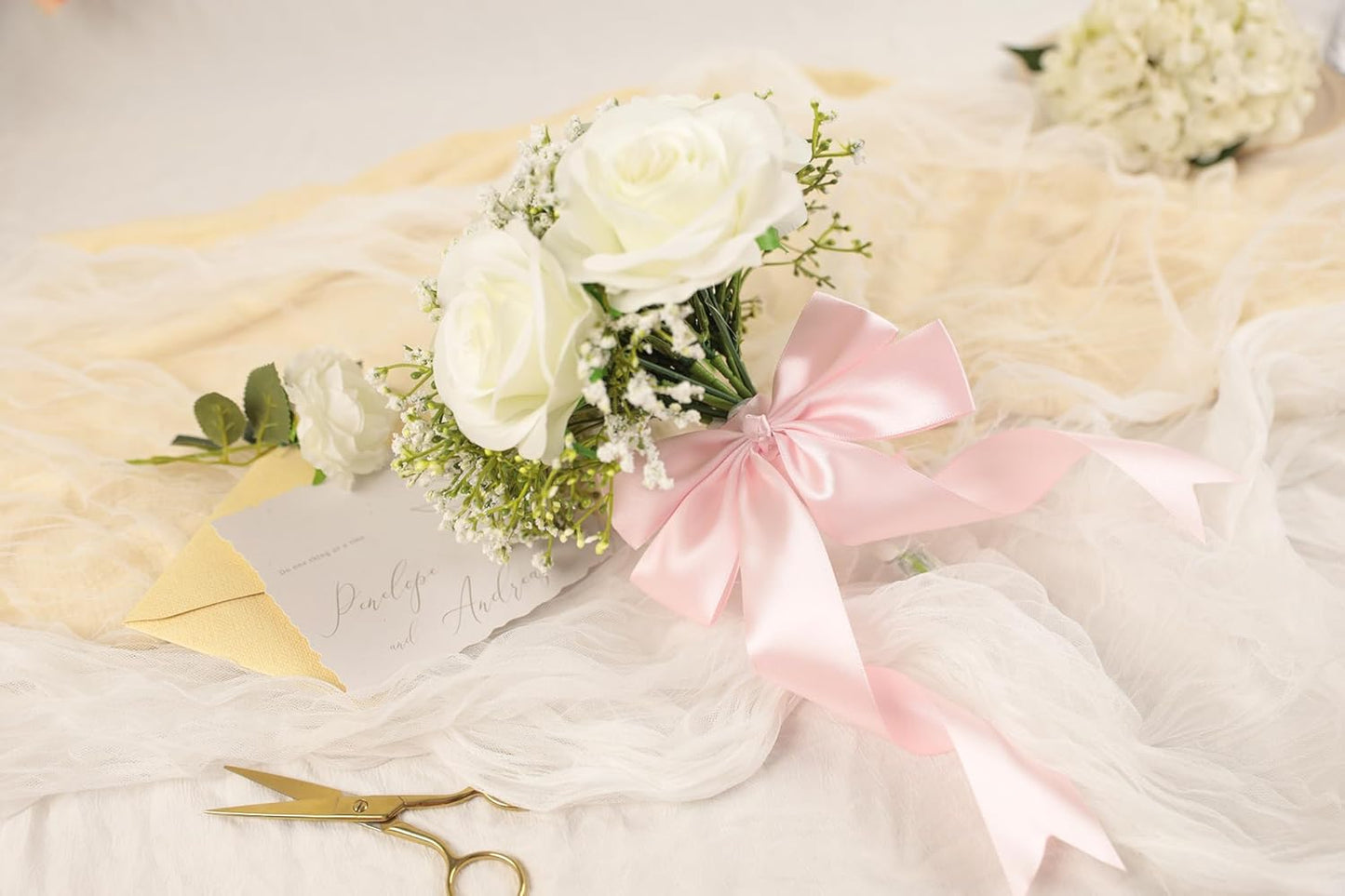 Baby Pink Satin Ribbon 1-1/2 inch X Continuous 25 Yards, Single Face Polyester Ribbon Perfect for Gift Wrapping, Flower Bouquet, Wedding Decor, Crafts, Bow Making, Sewing and More