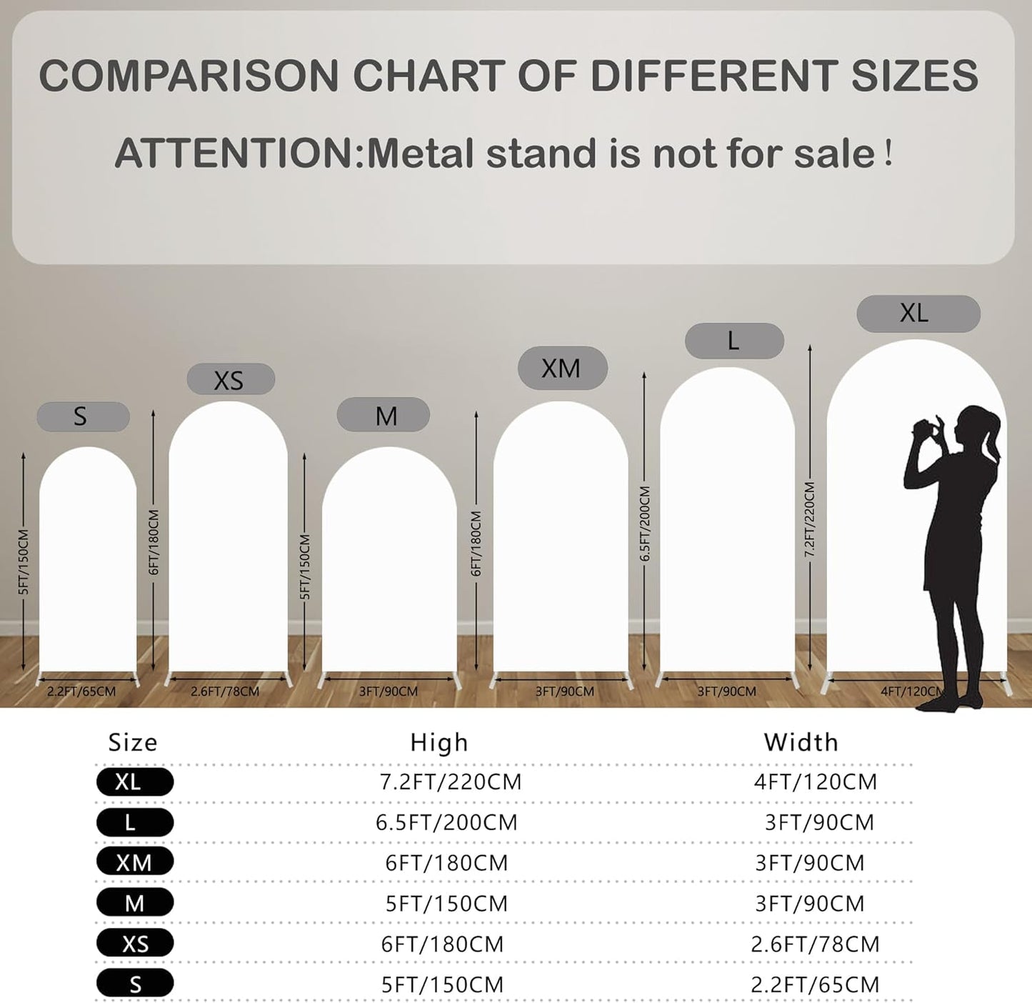 Mexico Theme Arch Stand Covers Fiesta Wedding Party Elastic Fabric Background Birthday Baptismx Baby Shower Decor Props (100x200cm(W40''H78''),G-3742)