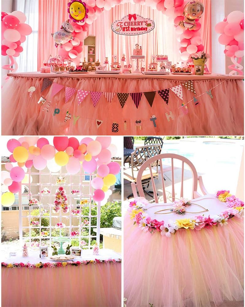 Tulle Rolls 6” by 100 Yards (300 feet) Tulle Roll Spool Fabric for DIY Tutu Skirts Wedding Baby Shower Crafts Decorations Party Supplies (Pink)