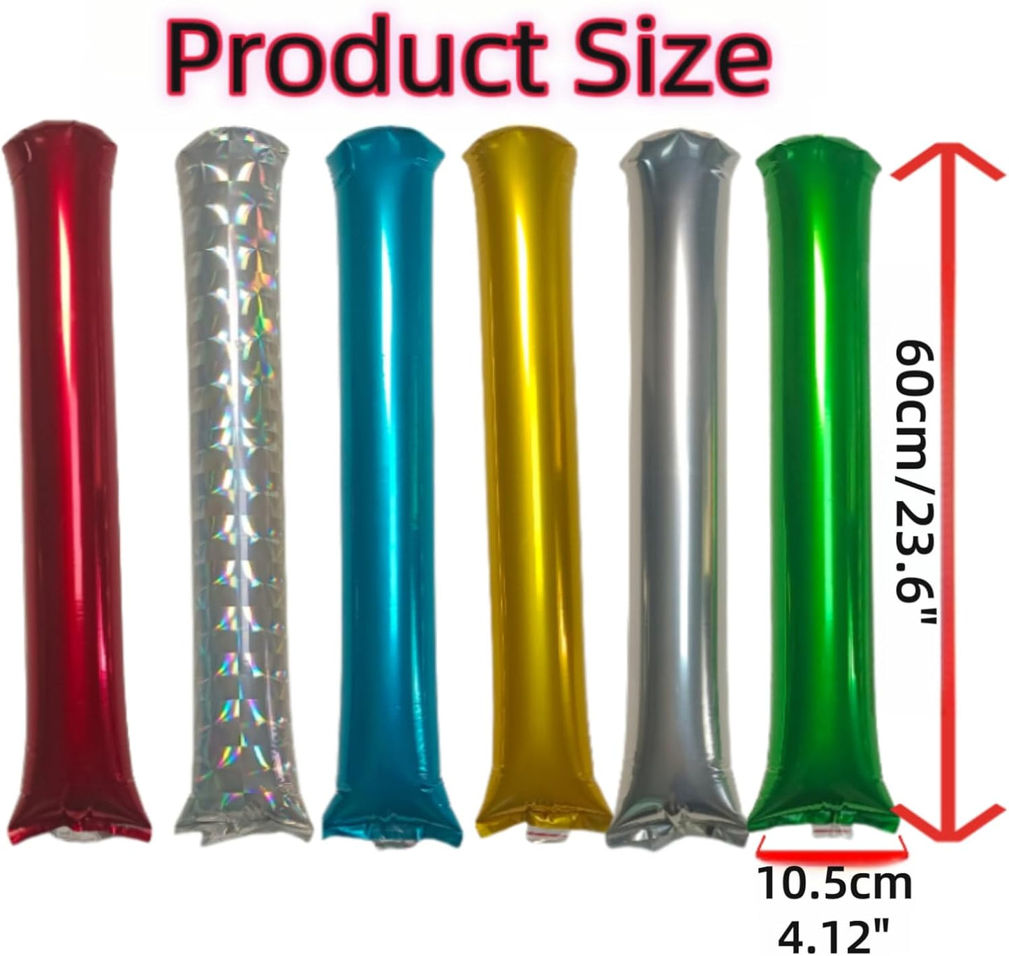 48pcs Round Head Boom Sticks Thunder Sticks Cheering Sticks Team Spirit Plastic Cheerleading Spirit Stick Clapper Inflatable Noise Maker Sports Supply (Golen)