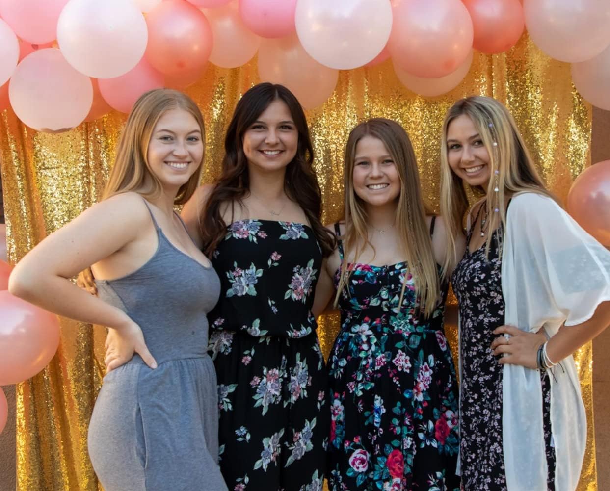 Poise3EHome 10Ft x 10Ft Gold Sequin Backdrop Curtain, Glitter Thick Not See Through Satin Background Drapes, Sparkly Opaque Photography Curtain Backdrop for Wedding Party Decor