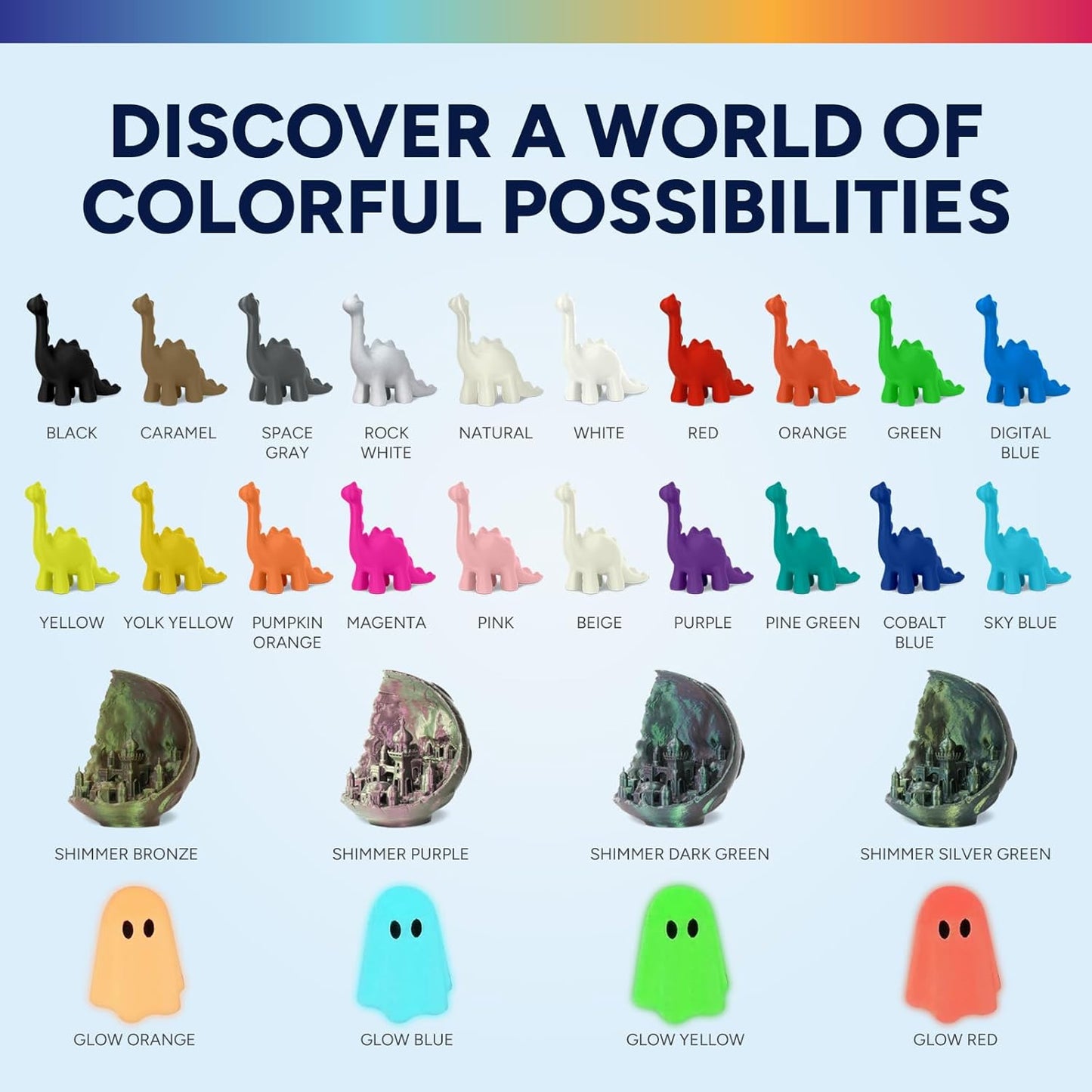 OVERTURE Glow PLA Filament 1.75mm 3D Printer Filament, 1kg Spool (2.2lbs), Dimensional Accuracy +/- 0.02 mm, Fit Most FDM Printer (Glow Yellow)